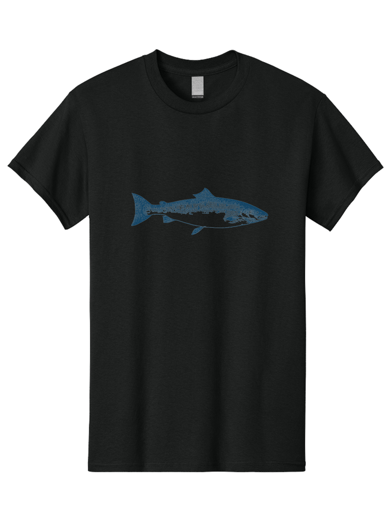 Pulsewater Fish Men'S Graphic Tee, 100% Cotton, Comfortable Casual Summer Wear, Machine Washable, Salmon Fish, Aquatic Life, Blue Illustration, Fishing Theme, Marine Life, Water Creature, Ocean Animal, Fish Design, Wildlife Art Aae597 29