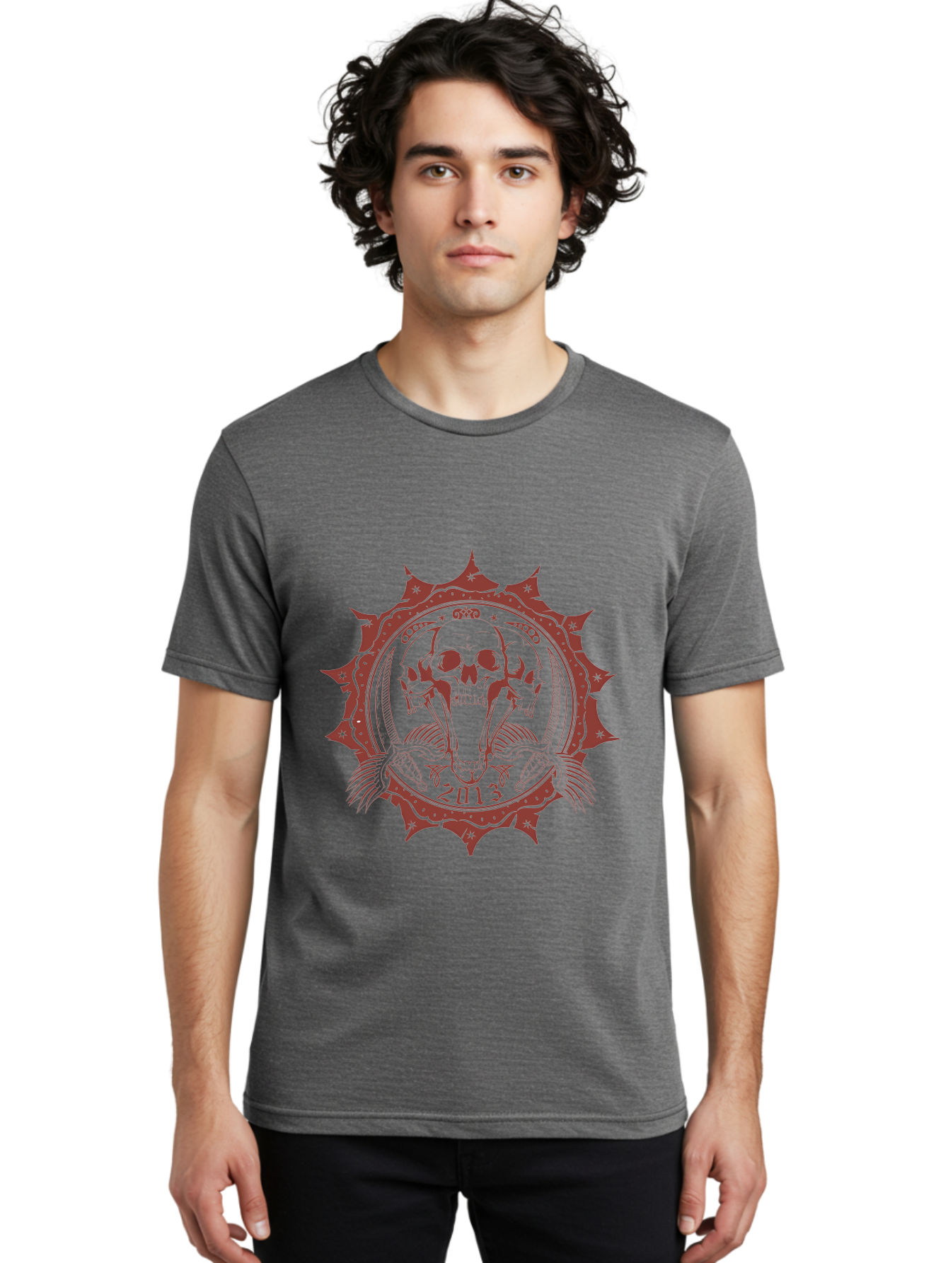 Ragecore Reaper 2013 Men'S Graphic Tee, 100% Cotton, Comfortable Casual Summer Wear, Machine Washable, Snake Coiled Around Skull, Gothic Illustration, Mysterious Symbol, Intricate Design, Snake Wrapped Around Skull, Unique Artwork, Aae603 16