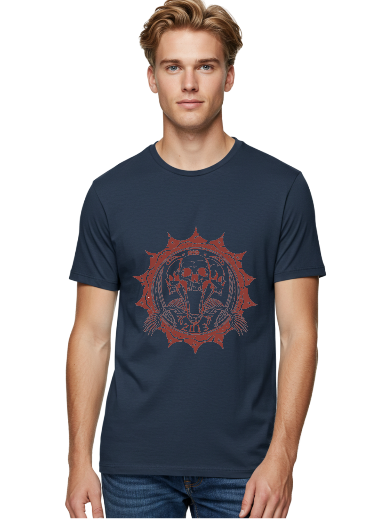 Ragecore Reaper 2013 Men'S Graphic Tee, 100% Cotton, Comfortable Casual Summer Wear, Machine Washable, Snake Coiled Around Skull, Gothic Illustration, Mysterious Symbol, Intricate Design, Snake Wrapped Around Skull, Unique Artwork, Aae603 28
