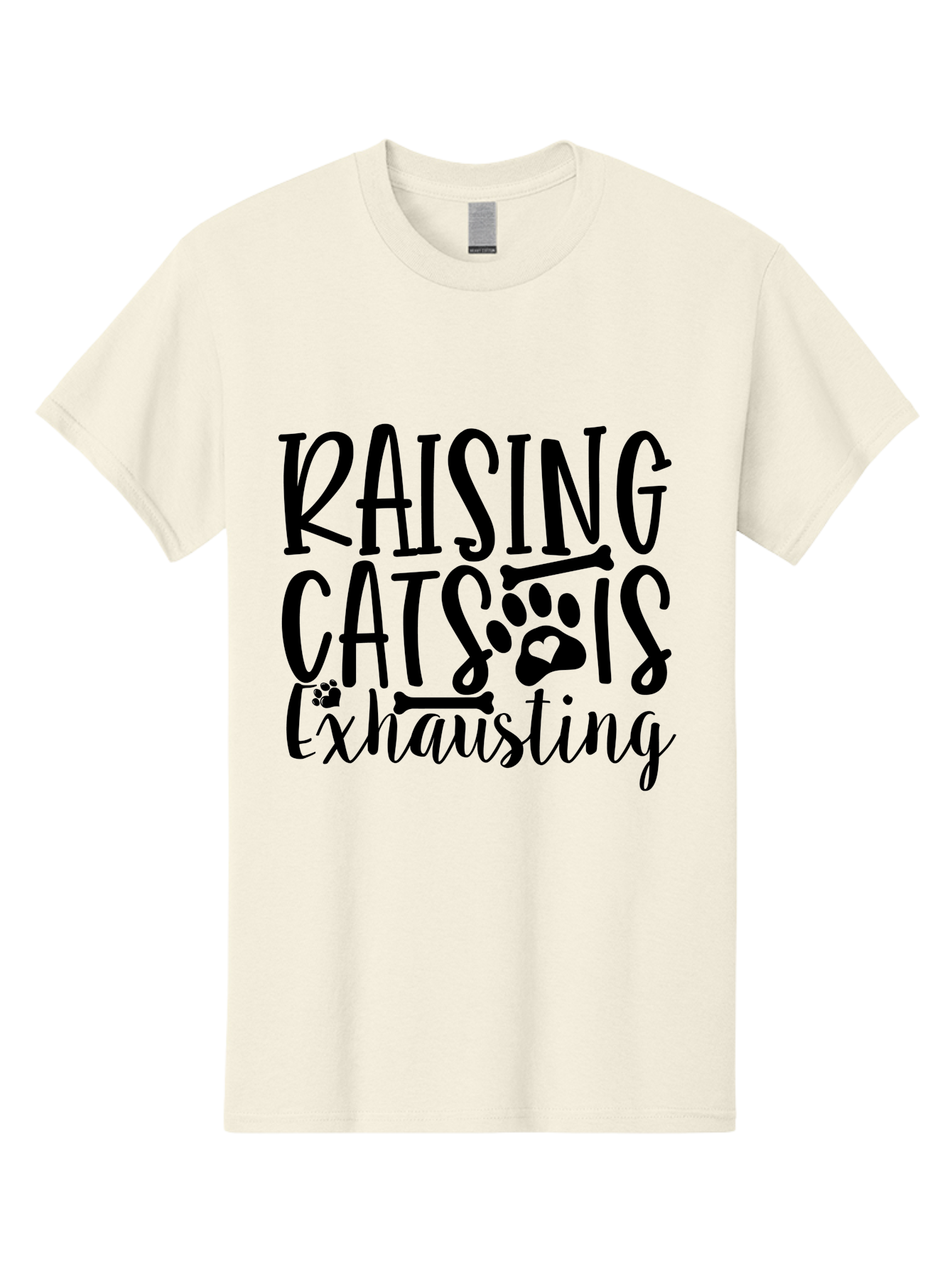Raising Cats Is Exhausting Men'S Graphic Tee, 100% Cotton, Comfortable Casual Summer Wear, Machine Washable, Funny Cat Quote, Cat Lovers Gift, Cat Mom, Cat Dad, Cat Parenting Humor, Feline Fun, Cat Puns, Cat Memes Aae605 5