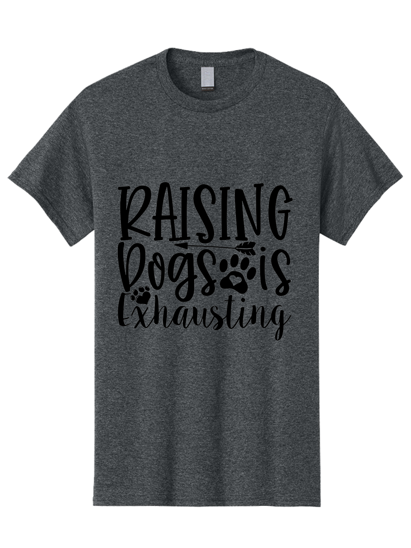 Raising Dogs Is Exhausting Men'S Graphic Tee, 100% Cotton, Comfortable Casual Summer Wear, Machine Washable, Raising Dogs, Dog Owners, Dog Lovers, Pet Care, Dog Parenting, Dog Training, Funny Quotes, Dog Humor, Pet Parenting Aae606 17