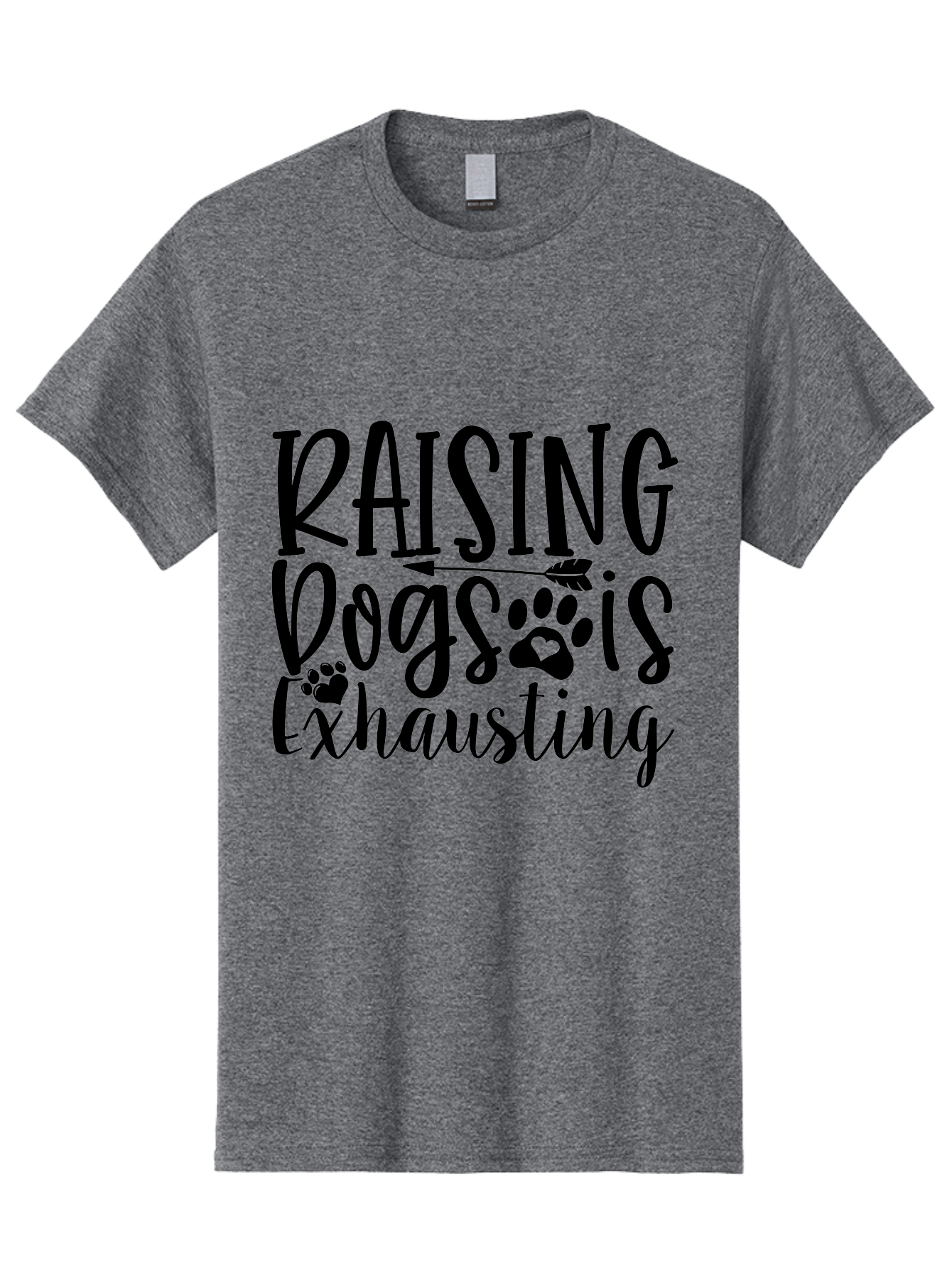 Raising Dogs Is Exhausting Men'S Graphic Tee, 100% Cotton, Comfortable Casual Summer Wear, Machine Washable, Raising Dogs, Dog Owners, Dog Lovers, Pet Care, Dog Parenting, Dog Training, Funny Quotes, Dog Humor, Pet Parenting Aae606 23