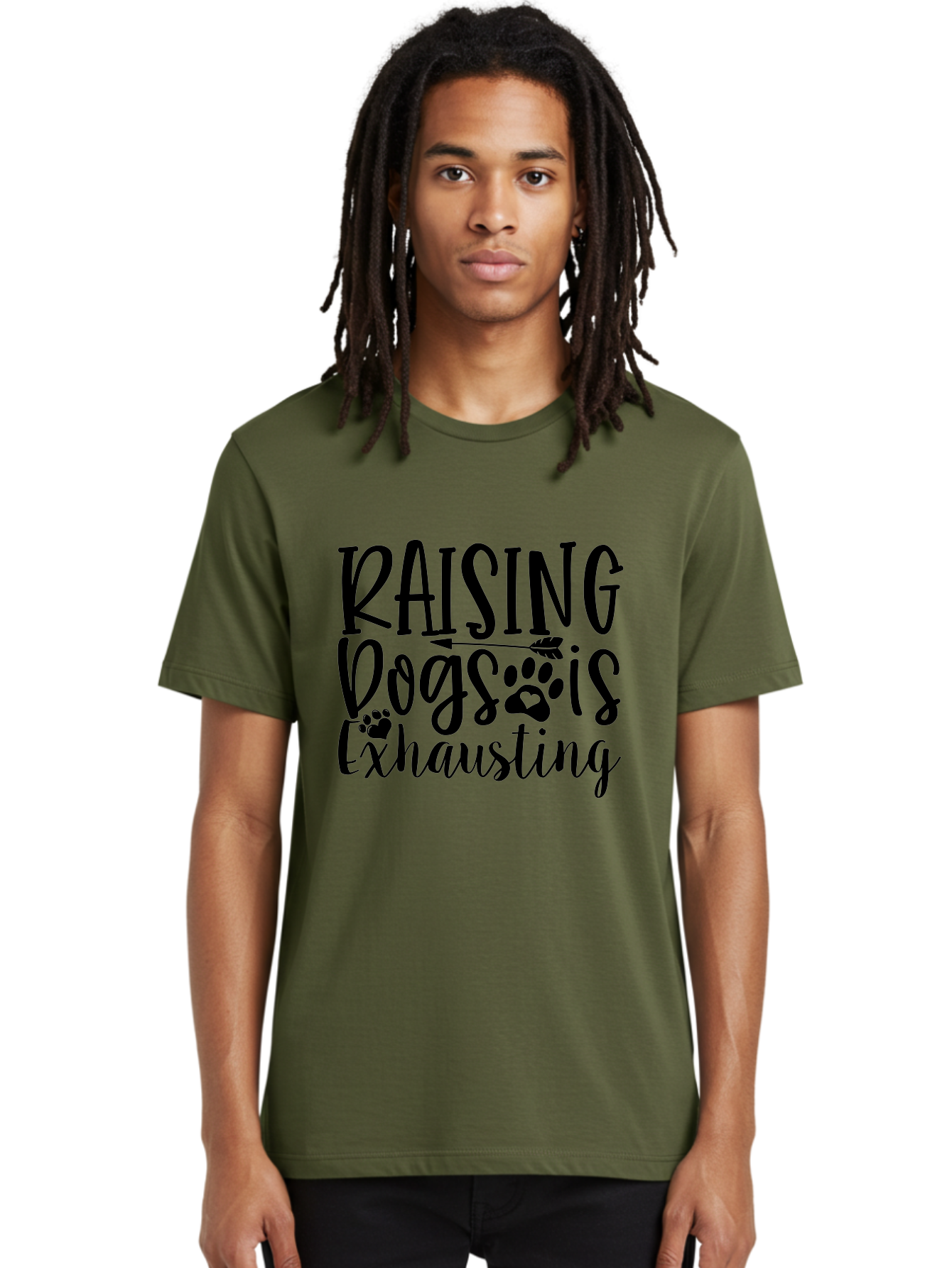 Raising Dogs Is Exhausting Men'S Graphic Tee, 100% Cotton, Comfortable Casual Summer Wear, Machine Washable, Raising Dogs, Dog Owners, Dog Lovers, Pet Care, Dog Parenting, Dog Training, Funny Quotes, Dog Humor, Pet Parenting Aae606 8
