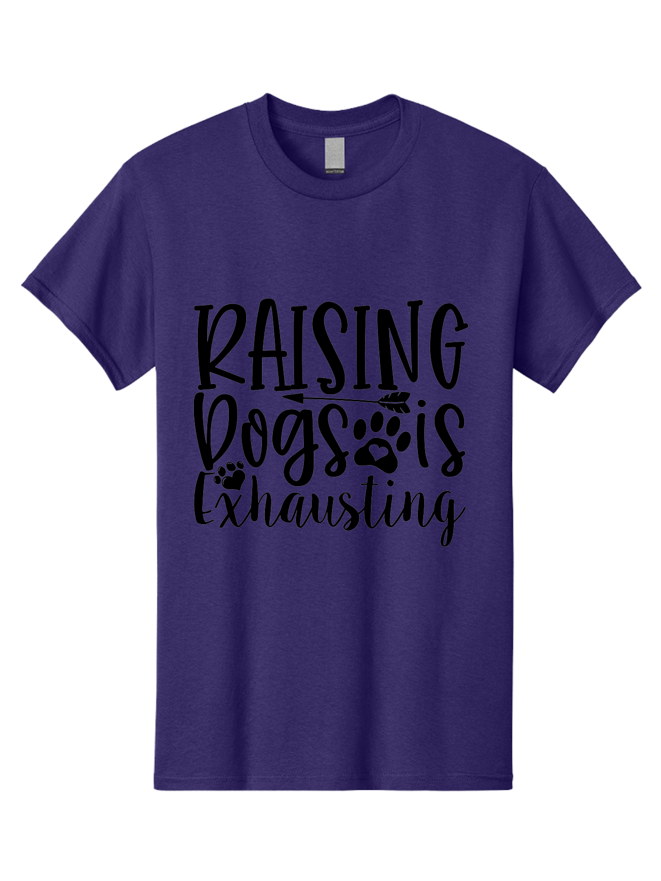 Raising Dogs Is Exhausting Men'S Graphic Tee, 100% Cotton, Comfortable Casual Summer Wear, Machine Washable, Raising Dogs, Dog Owners, Dog Lovers, Pet Care, Dog Parenting, Dog Training, Funny Quotes, Dog Humor, Pet Parenting Aae606 29