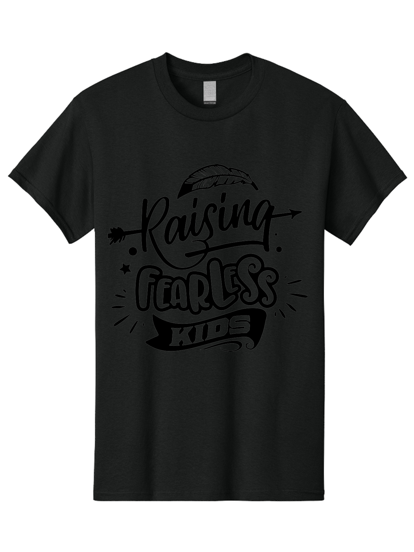 Raising Fearless Kids Men'S Graphic Tee, 100% Cotton, Comfortable Casual Summer Wear, Machine Washable, Raising Fearless Kids, Motivational Quotes, Inspirational Phrases, Parenting Tips, Confidence Boosters, Positive Affirmations, Aae608 25