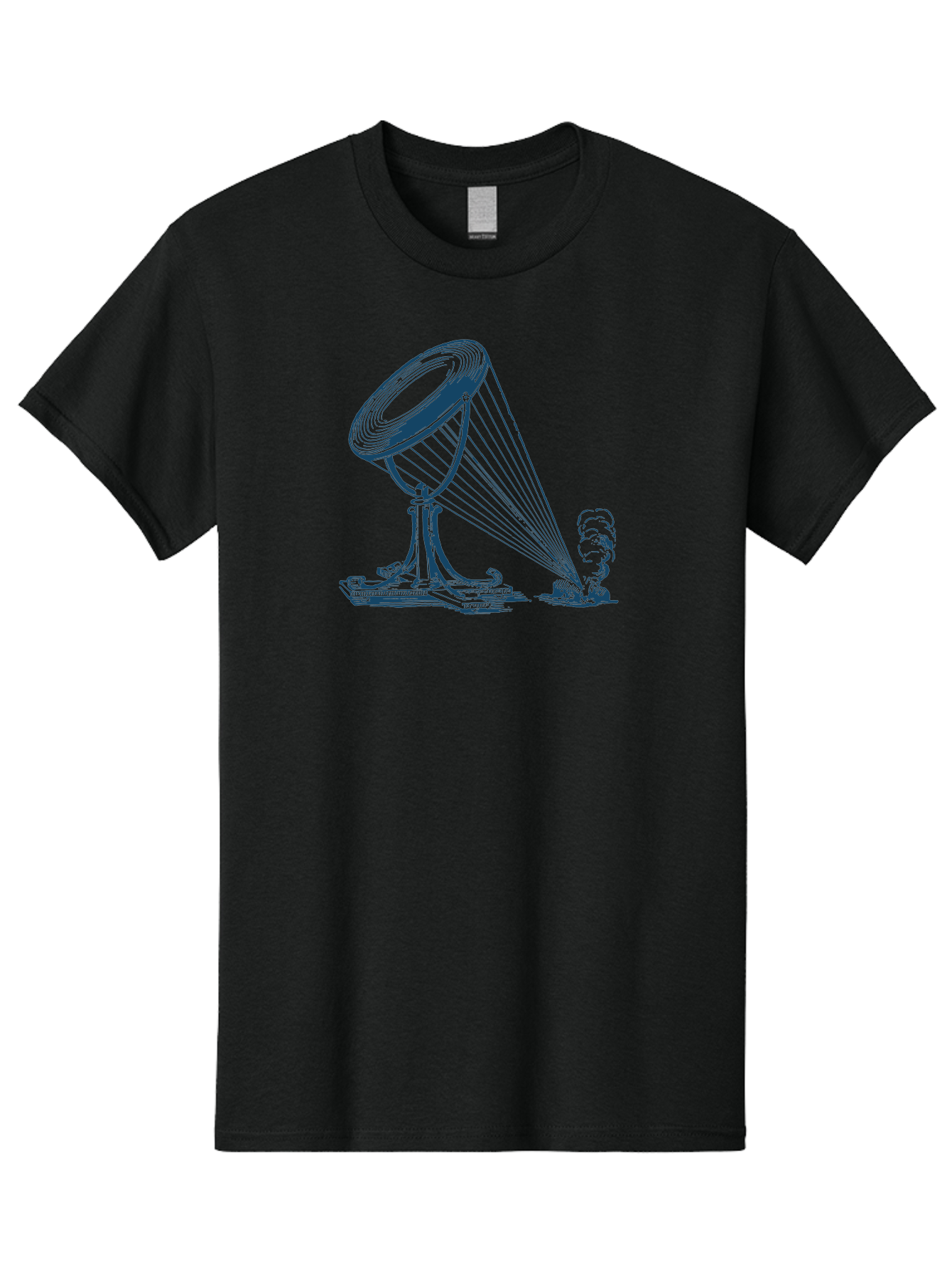 Retro Magnifying Glass Men'S Graphic Tee, 100% Cotton, Comfortable Casual Summer Wear, Machine Washable, Vintage Gramophone, Retro Sound, Classic Music, Antique Technology, Old-Fashioned, Nostalgic Vibes, Music Player, Sound Waves, Aae612 19
