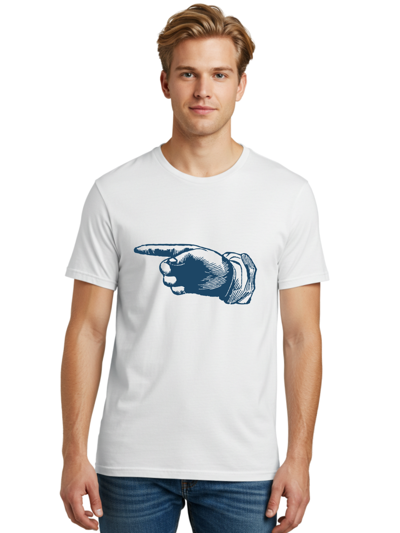Retro Pointing Hand 2 Men'S Graphic Tee, 100% Cotton, Comfortable Casual Summer Wear, Machine Washable, Pointing Finger, Hand Gesture, Direction Indicator, Vintage Illustration, Retro Style, Hand Pointing, Finger Pointing, Direction Sign Aae614 28