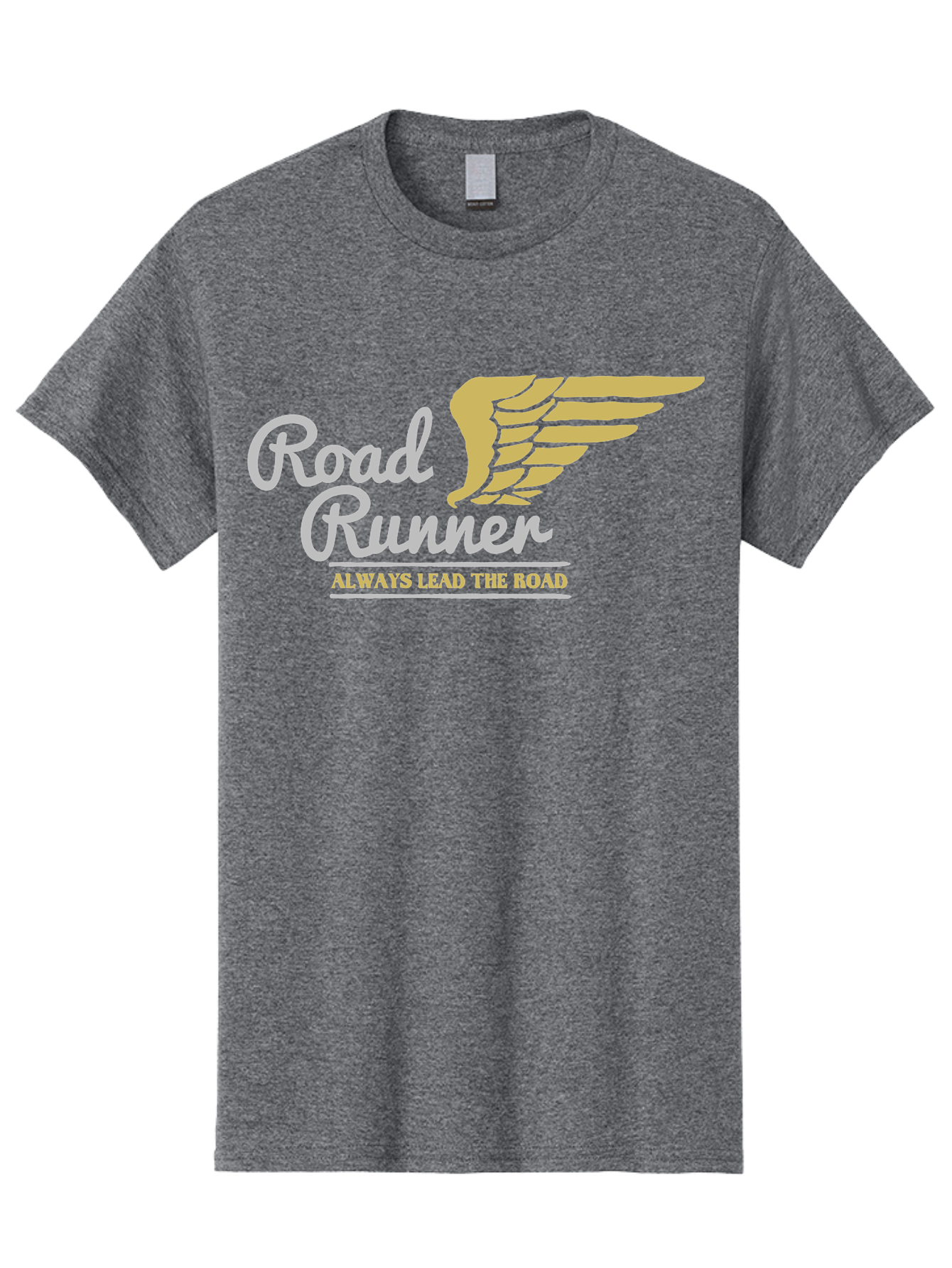 Road Runner Men'S Graphic Tee, 100% Cotton, Comfortable Casual Summer Wear, Machine Washable, Runner Logo, Wing Design, Road Runner, Always Lead The Road, Fitness Motivation, Running Inspiration, Speed, Wings, Road Runner Theme Aae617 15