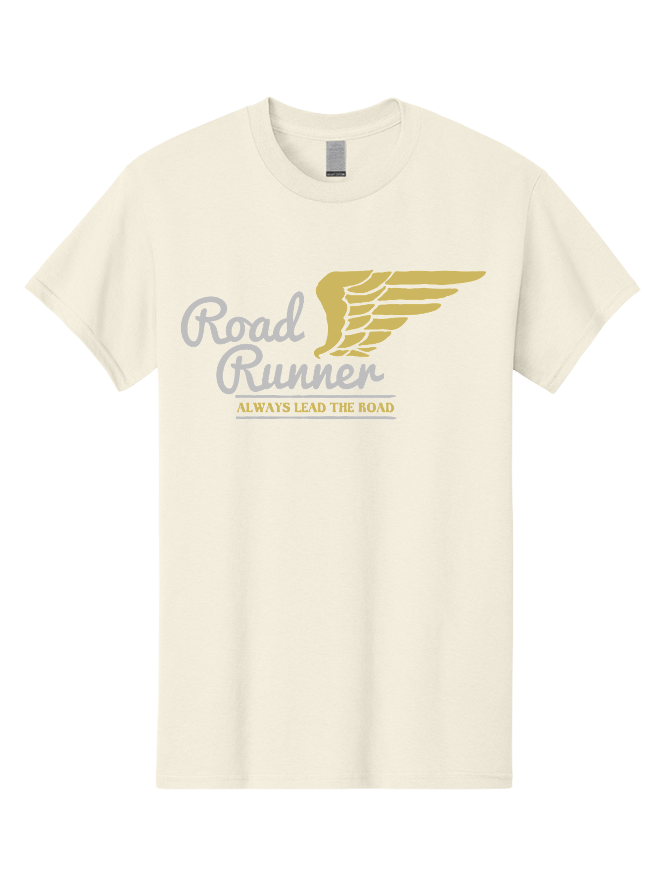 Road Runner Men'S Graphic Tee, 100% Cotton, Comfortable Casual Summer Wear, Machine Washable, Runner Logo, Wing Design, Road Runner, Always Lead The Road, Fitness Motivation, Running Inspiration, Speed, Wings, Road Runner Theme Aae617 5