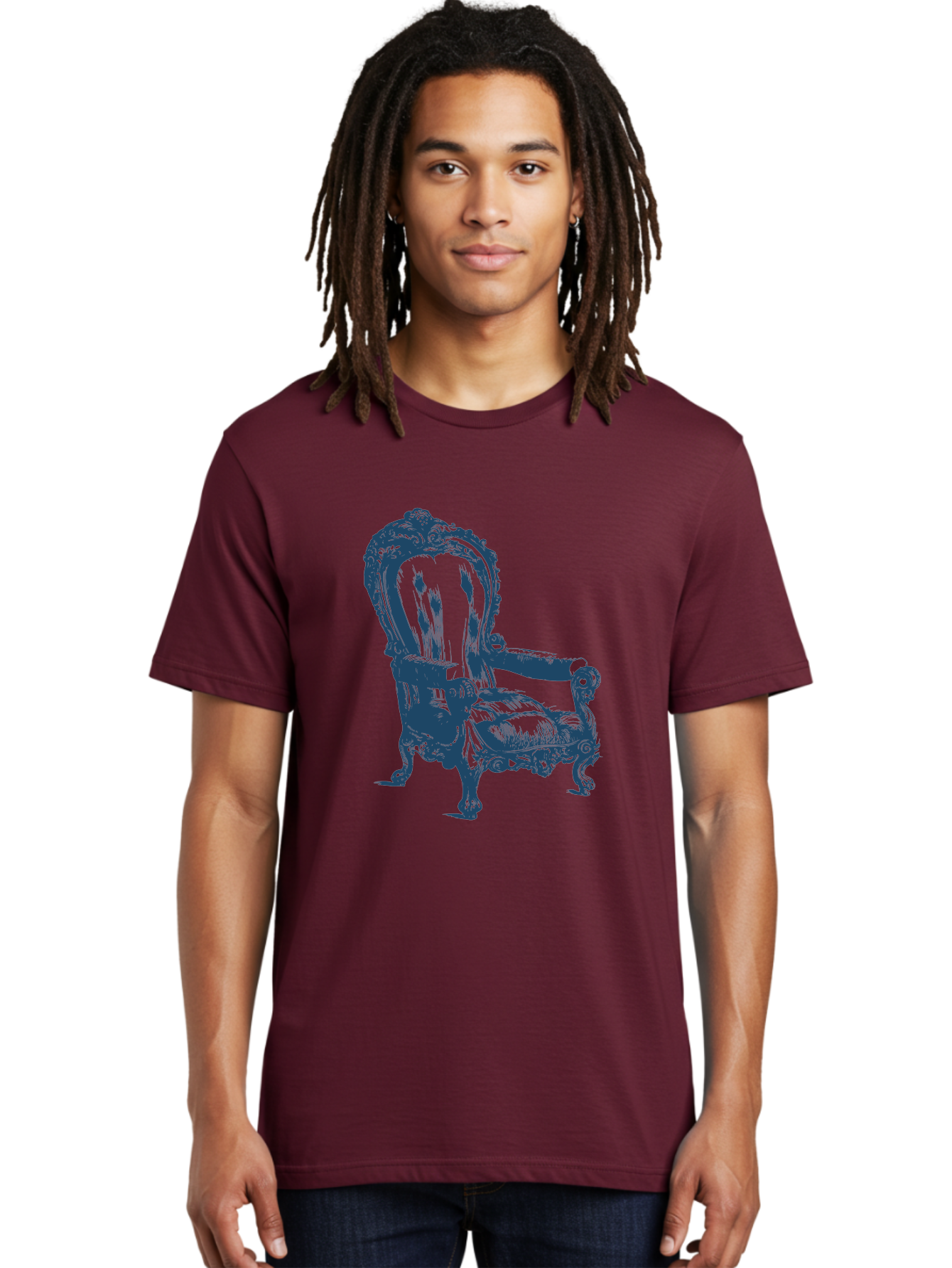 Royal Scroll Armchair Men'S Graphic Tee, 100% Cotton, Comfortable Casual Summer Wear, Machine Washable, Luxury Chair, Ornate Design, Vintage Furniture, Armchair, Carved Details, Royal Seating, Ornamental Decor, Intricate Carvings, Aae622 14