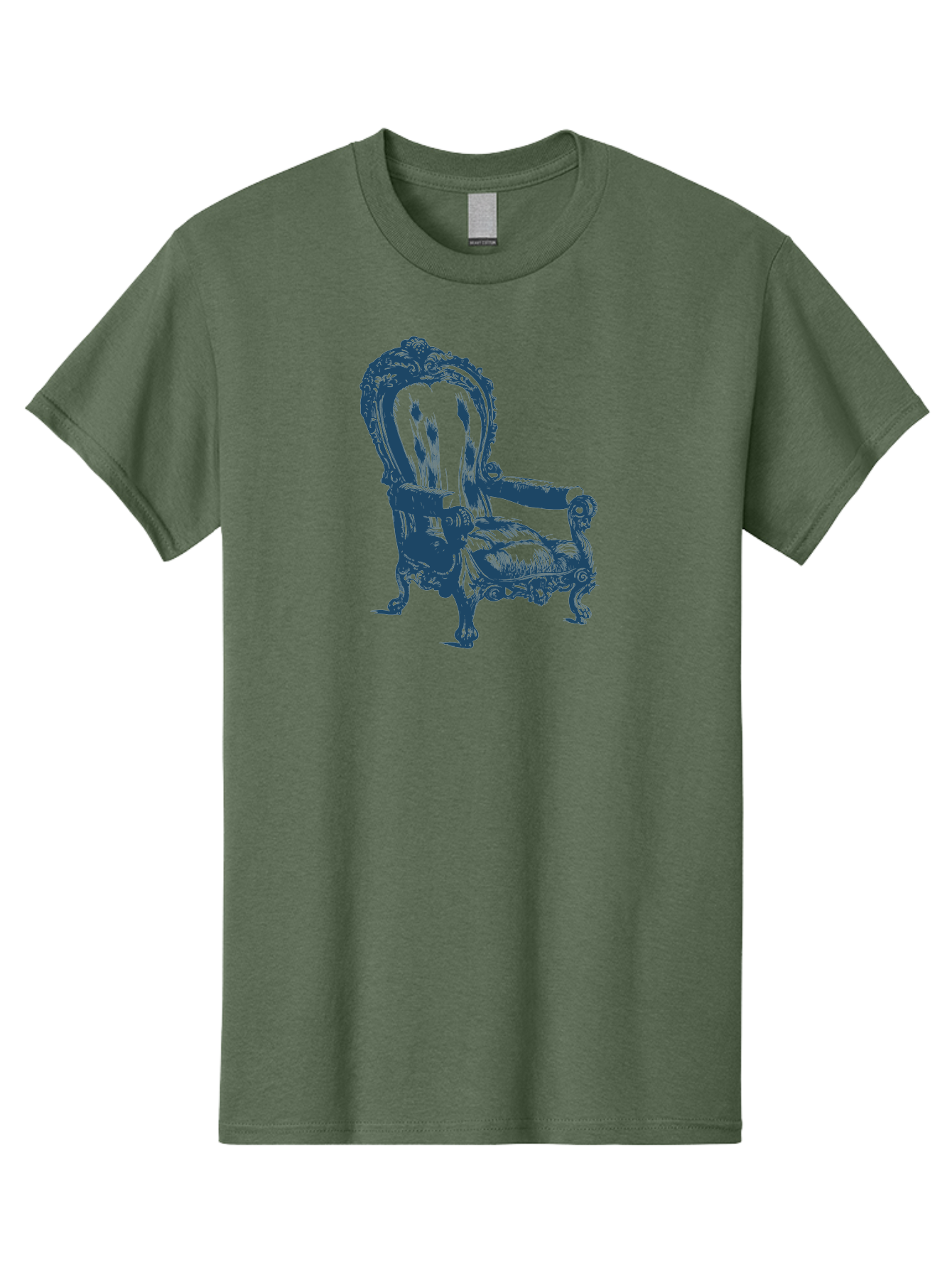 Royal Scroll Armchair Men'S Graphic Tee, 100% Cotton, Comfortable Casual Summer Wear, Machine Washable, Luxury Chair, Ornate Design, Vintage Furniture, Armchair, Carved Details, Royal Seating, Ornamental Decor, Intricate Carvings, Aae622 25