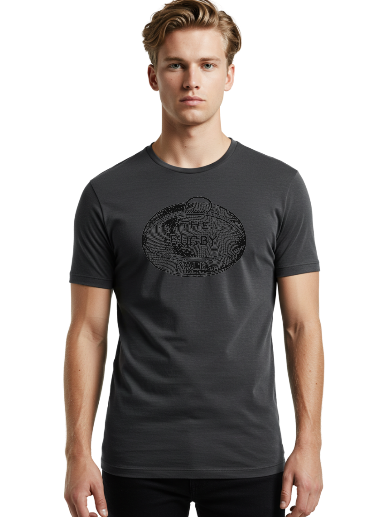 The Rugby Ball Men'S Graphic Tee, 100% Cotton, Comfortable Casual Summer Wear, Machine Washable, Rugby Ball, Sport Equipment, Oval Shape, Vintage Illustration, Sports Graphics, Rugby Team, Contact Sports, Sports Ball, Sports Illustration Aae623 14