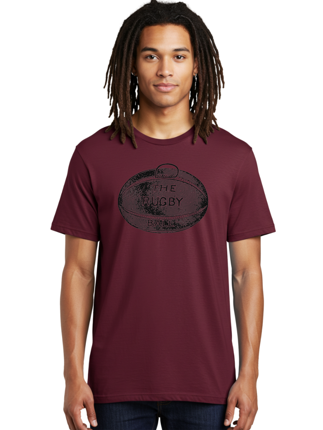 The Rugby Ball Men'S Graphic Tee, 100% Cotton, Comfortable Casual Summer Wear, Machine Washable, Rugby Ball, Sport Equipment, Oval Shape, Vintage Illustration, Sports Graphics, Rugby Team, Contact Sports, Sports Ball, Sports Illustration Aae623 4
