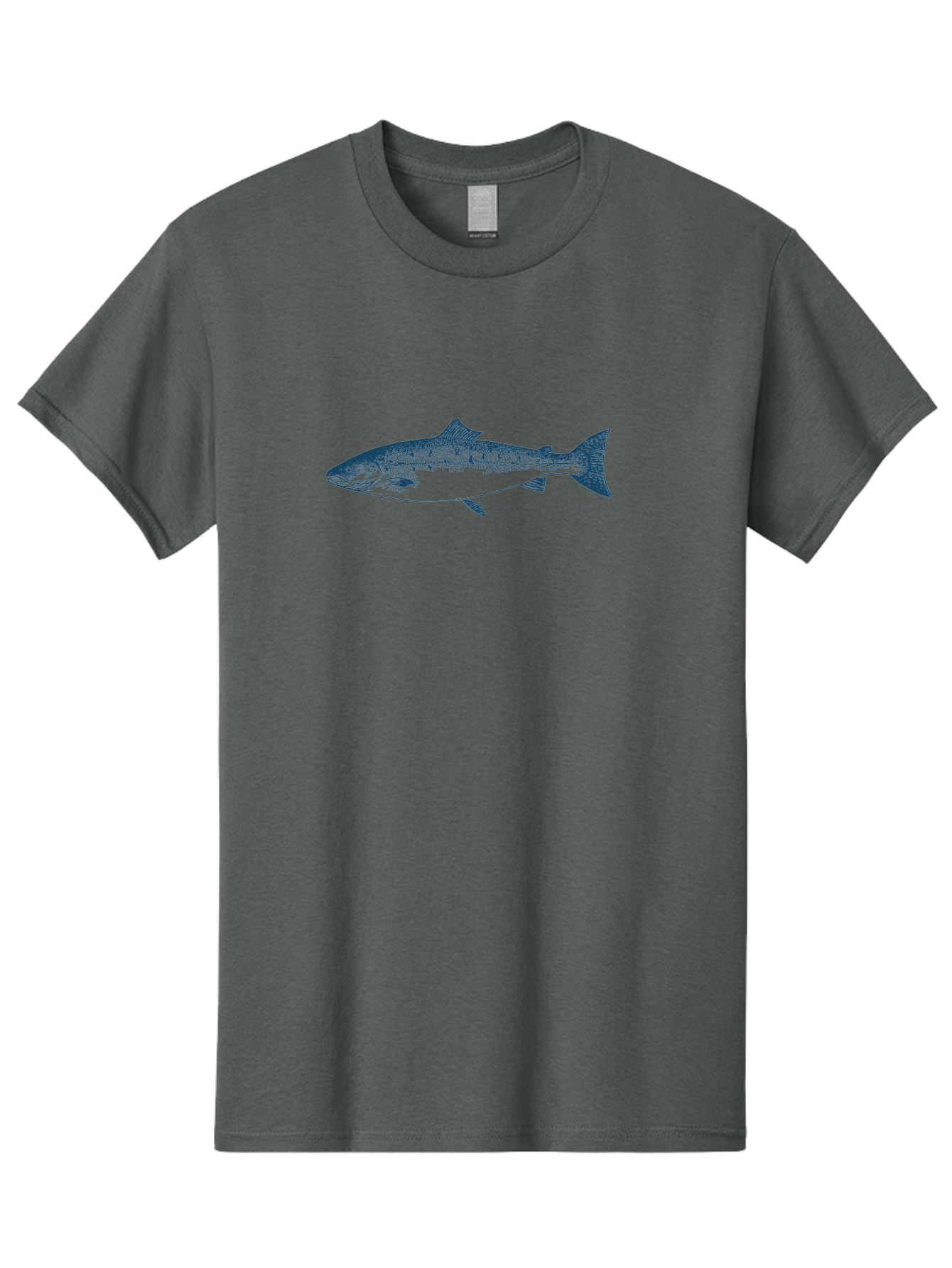Runstream Fish Men'S Graphic Tee, 100% Cotton, Comfortable Casual Summer Wear, Machine Washable, Salmon Fish, Halftone Illustration, Aquatic Life, Ocean Creature, Fish Species, Wildlife Art, Stencil Style Aae625 7