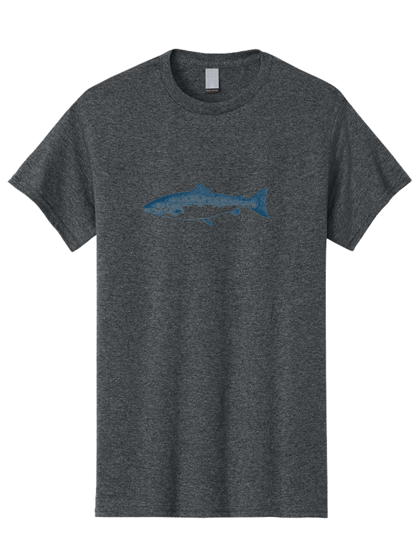 Runstream Fish Men'S Graphic Tee, 100% Cotton, Comfortable Casual Summer Wear, Machine Washable, Salmon Fish, Halftone Illustration, Aquatic Life, Ocean Creature, Fish Species, Wildlife Art, Stencil Style Aae625 29