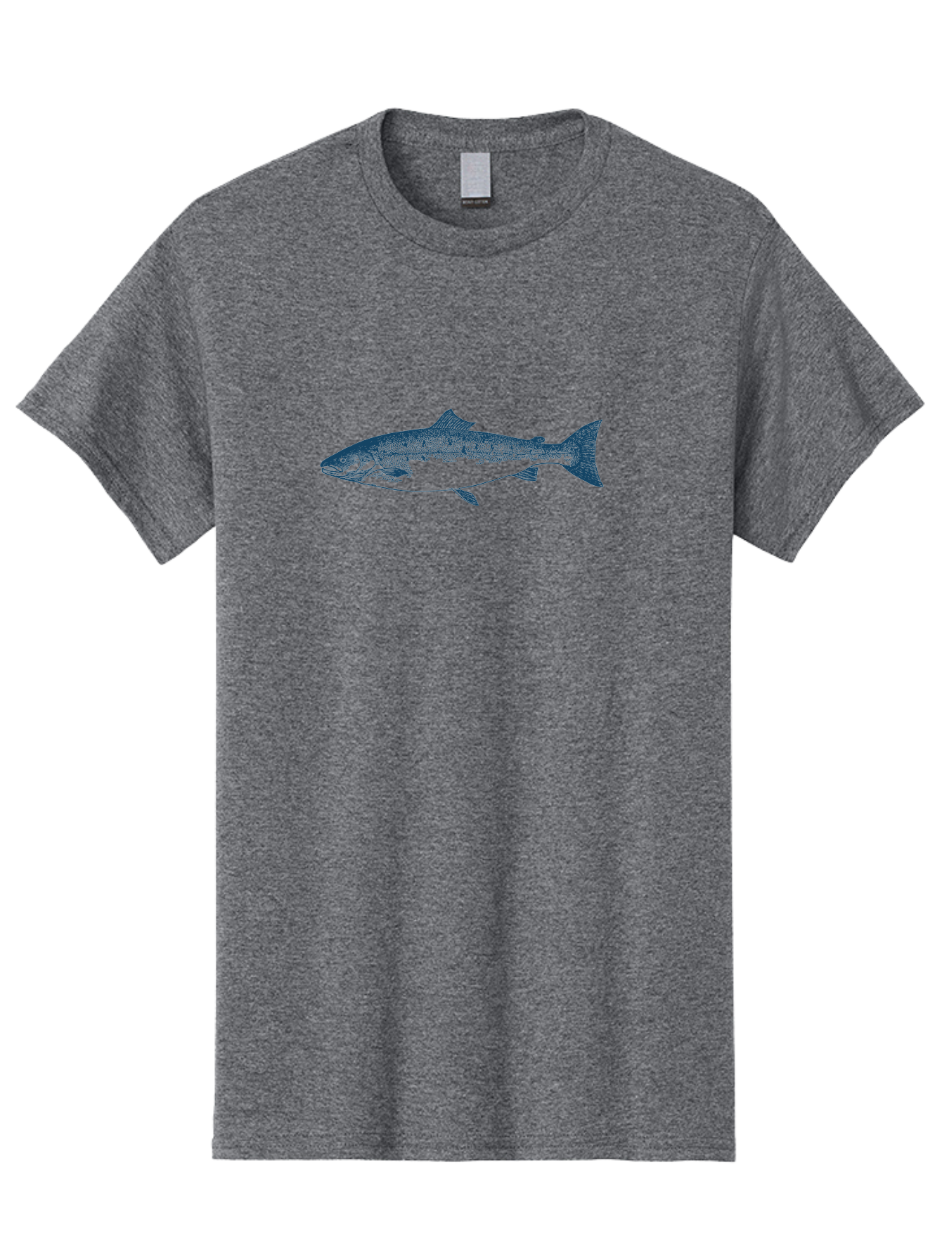 Runstream Fish Men'S Graphic Tee, 100% Cotton, Comfortable Casual Summer Wear, Machine Washable, Salmon Fish, Halftone Illustration, Aquatic Life, Ocean Creature, Fish Species, Wildlife Art, Stencil Style Aae625 9