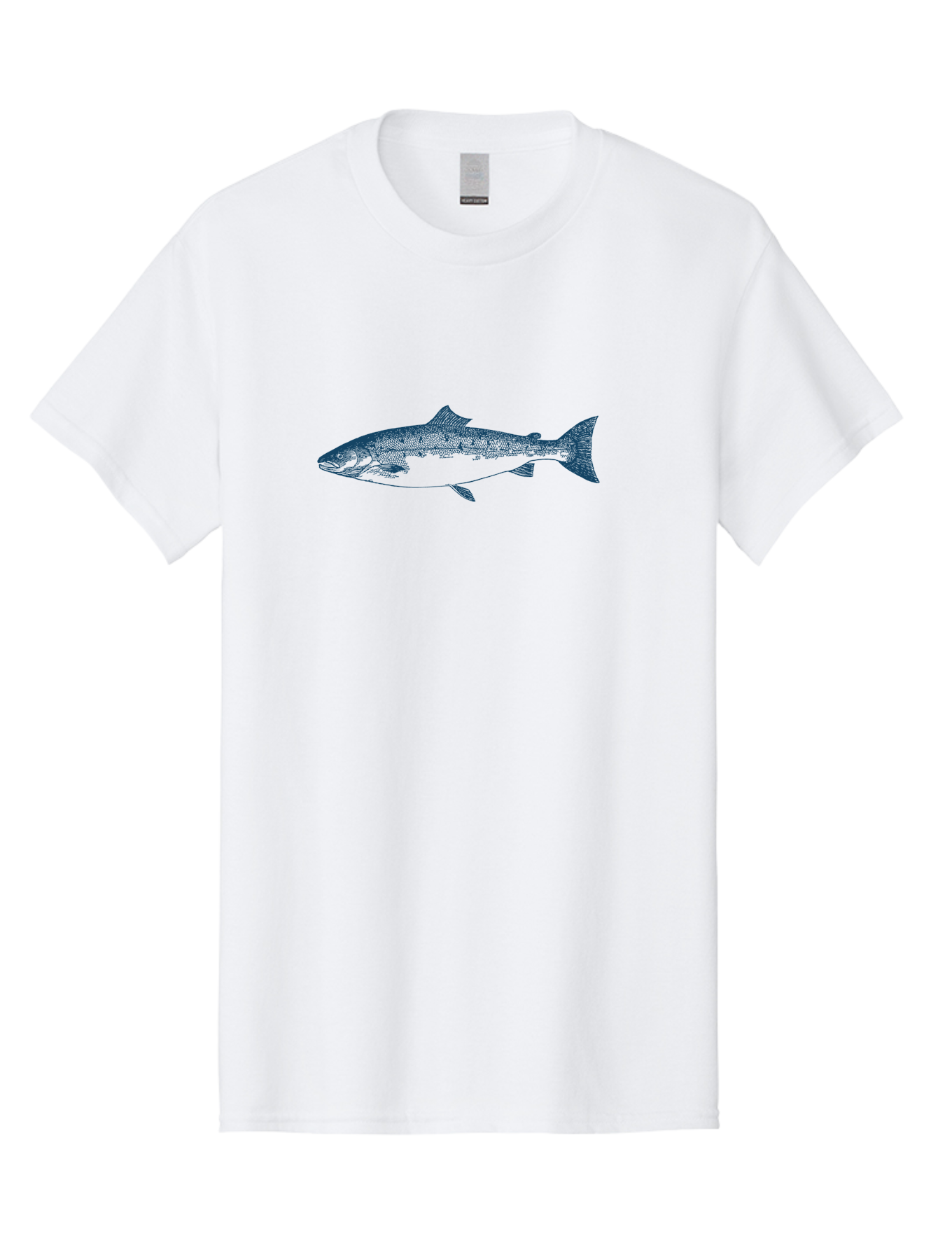 Runstream Fish Men'S Graphic Tee, 100% Cotton, Comfortable Casual Summer Wear, Machine Washable, Salmon Fish, Halftone Illustration, Aquatic Life, Ocean Creature, Fish Species, Wildlife Art, Stencil Style Aae625 3