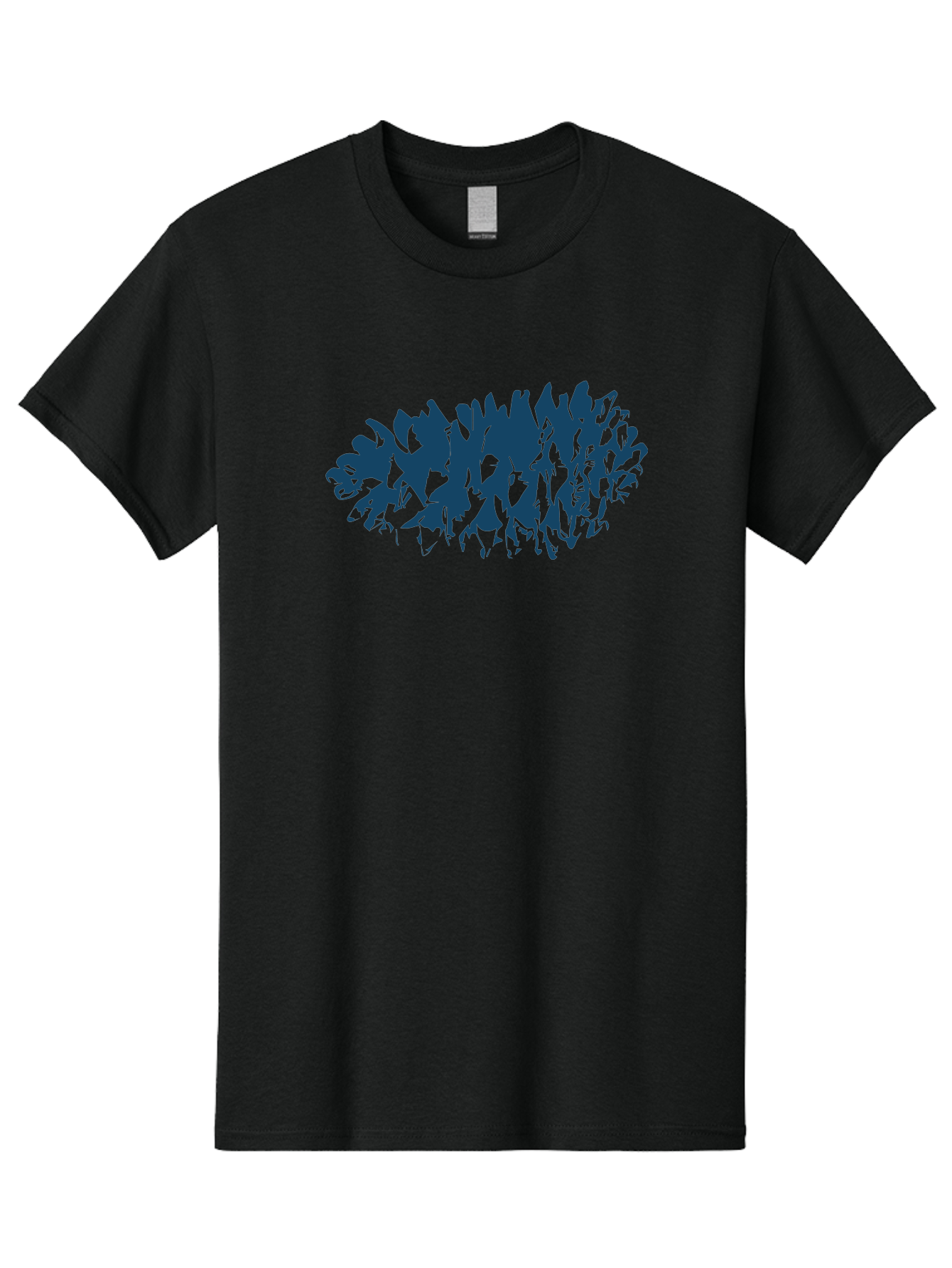 Rustic Pine Cluster Men'S Graphic Tee, 100% Cotton, Comfortable Casual Summer Wear, Machine Washable, Silhouette Of Horses, Group Of Horses, Galloping Horses, Abstract Horses, Dark Blue Horses, Dynamic Movement, Chaotic Movement, Horse Shapes, Aae627 17