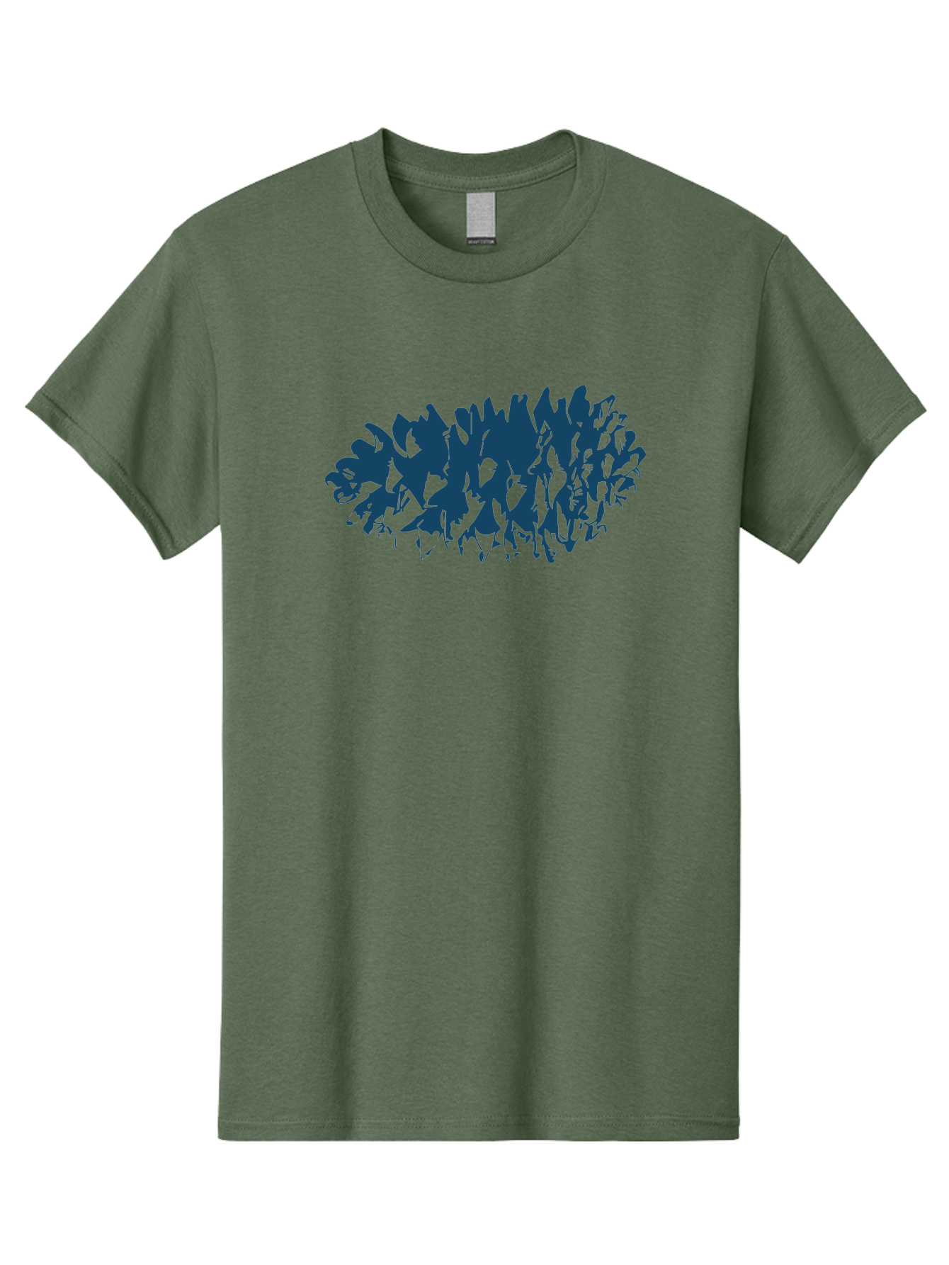 Rustic Pine Cluster Men'S Graphic Tee, 100% Cotton, Comfortable Casual Summer Wear, Machine Washable, Silhouette Of Horses, Group Of Horses, Galloping Horses, Abstract Horses, Dark Blue Horses, Dynamic Movement, Chaotic Movement, Horse Shapes, Aae627 23