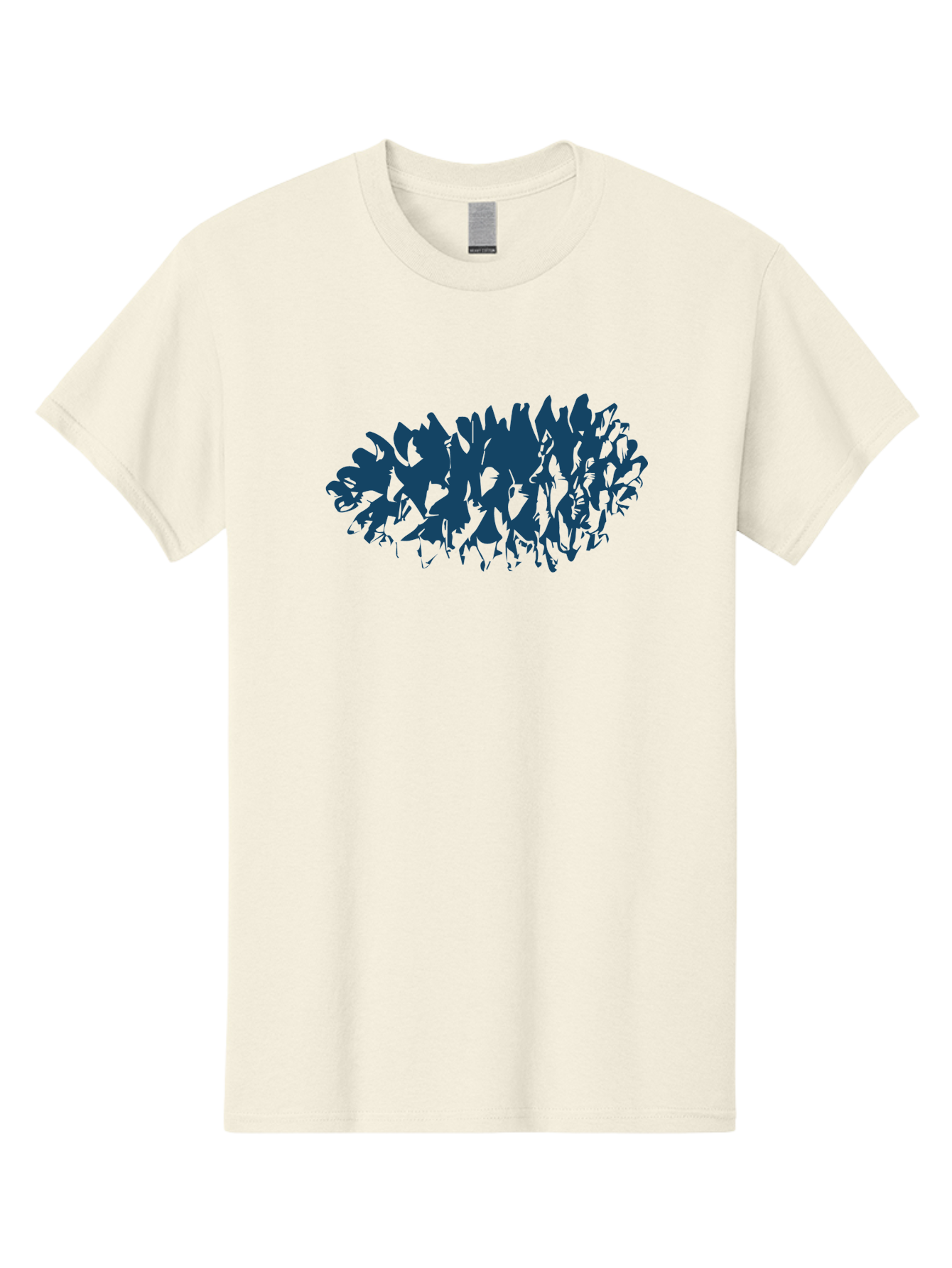 Rustic Pine Cluster Men'S Graphic Tee, 100% Cotton, Comfortable Casual Summer Wear, Machine Washable, Silhouette Of Horses, Group Of Horses, Galloping Horses, Abstract Horses, Dark Blue Horses, Dynamic Movement, Chaotic Movement, Horse Shapes, Aae627 27