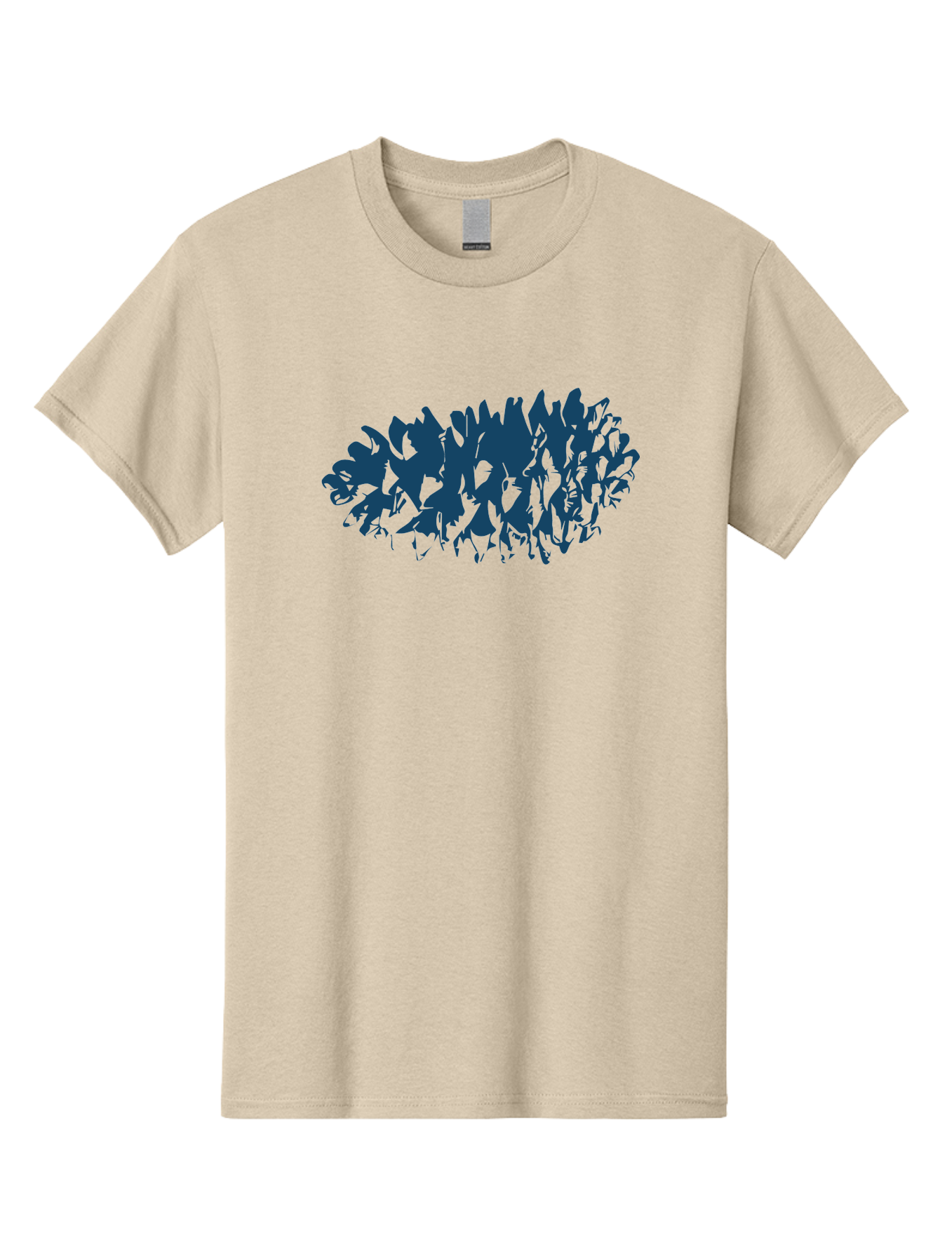 Rustic Pine Cluster Men'S Graphic Tee, 100% Cotton, Comfortable Casual Summer Wear, Machine Washable, Silhouette Of Horses, Group Of Horses, Galloping Horses, Abstract Horses, Dark Blue Horses, Dynamic Movement, Chaotic Movement, Horse Shapes, Aae627 11