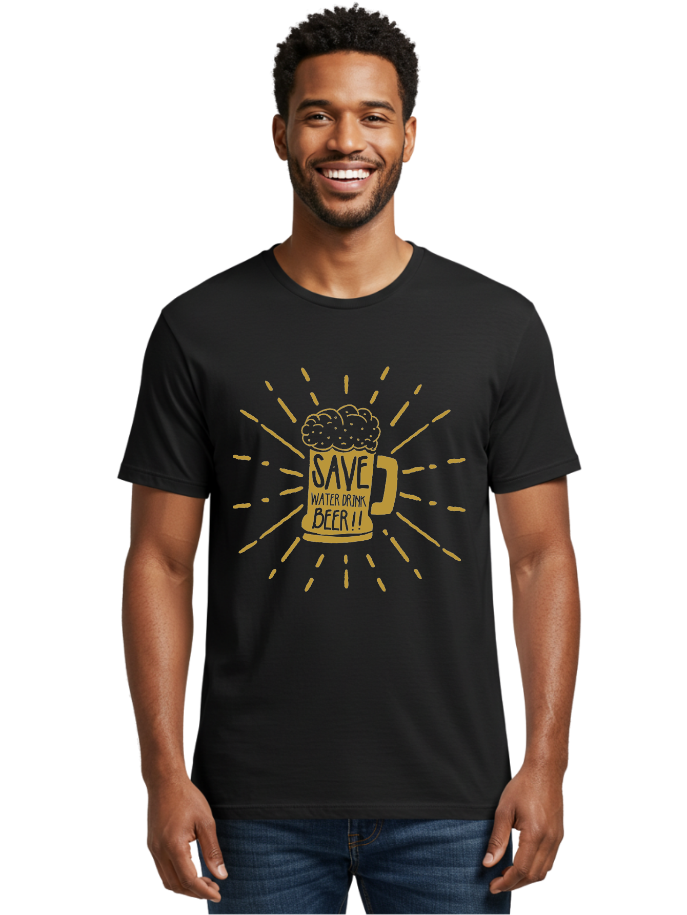 Save Water Drink Beer Men'S Graphic Tee, 100% Cotton, Comfortable Casual Summer Wear, Machine Washable, Beer Mug, Save Waterloo Bzer!!, Frothy Beer, Bold Typography, Eye-Catching Design, Craft Beer Culture, Brewery Logo, Neon Colors, Aae628 20