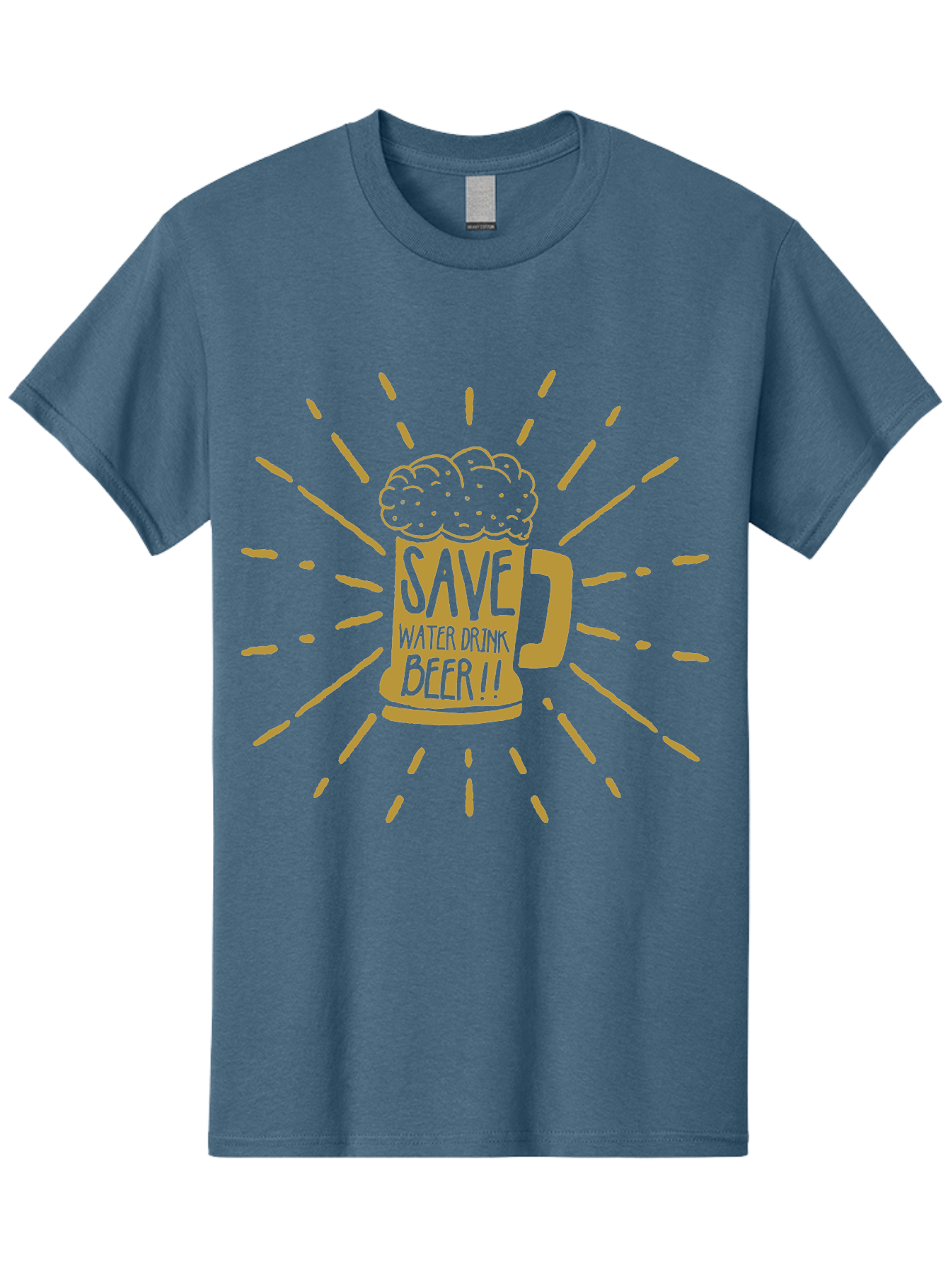 Save Water Drink Beer Men'S Graphic Tee, 100% Cotton, Comfortable Casual Summer Wear, Machine Washable, Beer Mug, Save Waterloo Bzer!!, Frothy Beer, Bold Typography, Eye-Catching Design, Craft Beer Culture, Brewery Logo, Neon Colors, Aae628 1