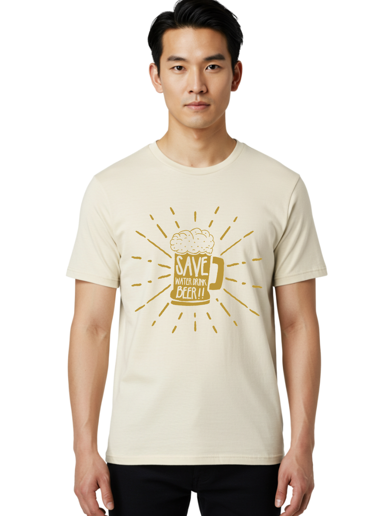 Save Water Drink Beer Men'S Graphic Tee, 100% Cotton, Comfortable Casual Summer Wear, Machine Washable, Beer Mug, Save Waterloo Bzer!!, Frothy Beer, Bold Typography, Eye-Catching Design, Craft Beer Culture, Brewery Logo, Neon Colors, Aae628 12