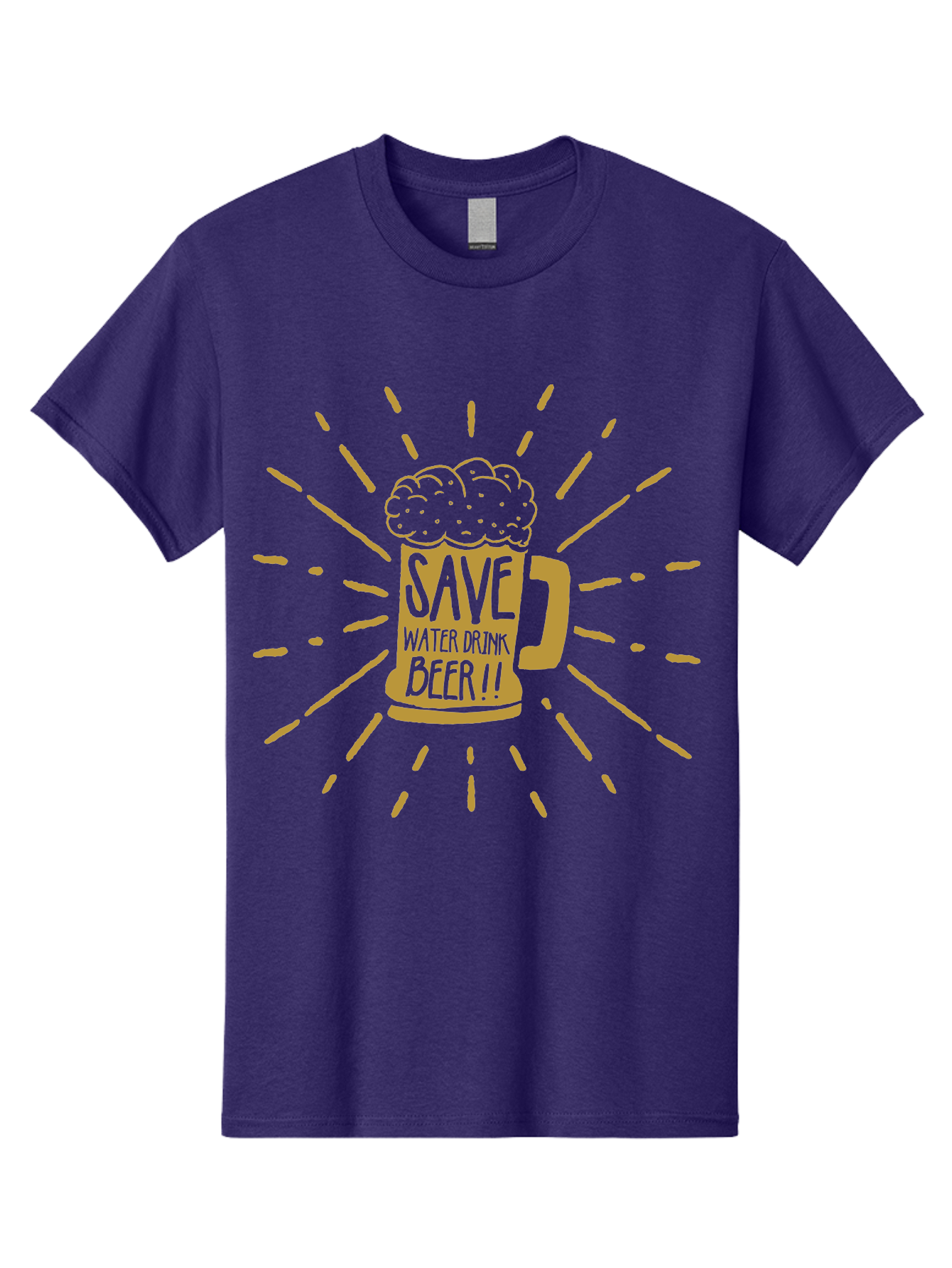 Save Water Drink Beer Men'S Graphic Tee, 100% Cotton, Comfortable Casual Summer Wear, Machine Washable, Beer Mug, Save Waterloo Bzer!!, Frothy Beer, Bold Typography, Eye-Catching Design, Craft Beer Culture, Brewery Logo, Neon Colors, Aae628 15
