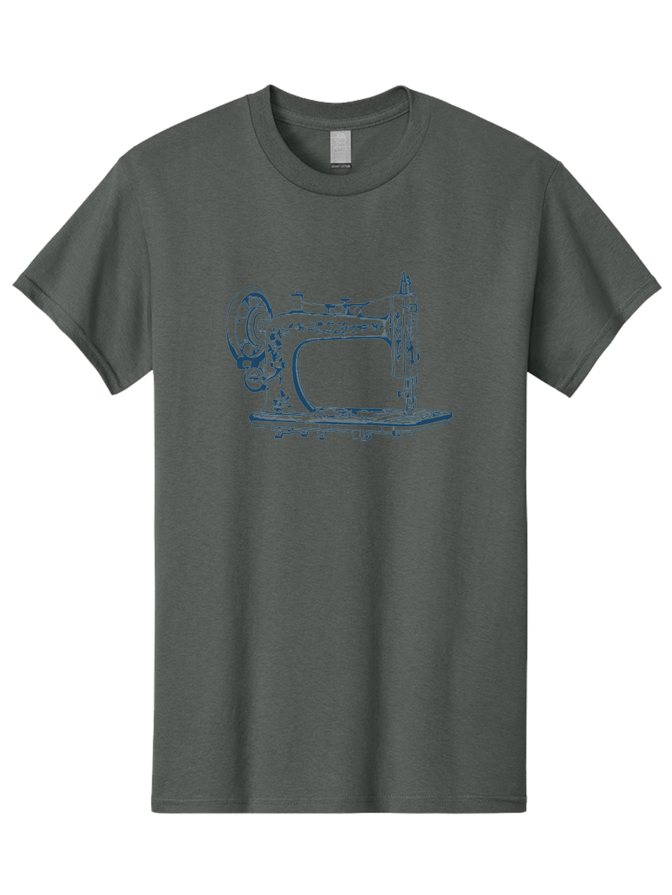 Sewing-Machine Men'S Graphic Tee, 100% Cotton, Comfortable Casual Summer Wear, Machine Washable, Vintage Sewing Machine, Floral Patterns, Antique Machinery, Crafting Tools, Textile Art, Classic Design, Sewing Equipment, Ornate Details, Aae633 25