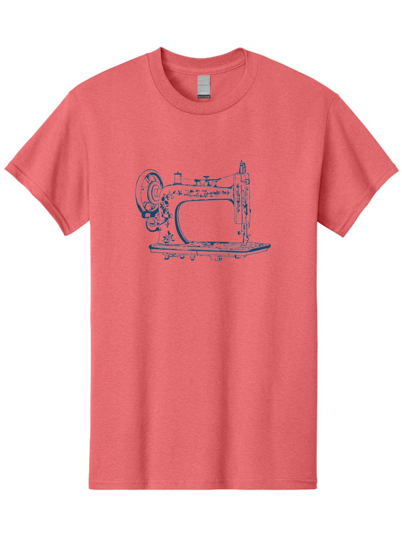 Sewing-Machine Men'S Graphic Tee, 100% Cotton, Comfortable Casual Summer Wear, Machine Washable, Vintage Sewing Machine, Floral Patterns, Antique Machinery, Crafting Tools, Textile Art, Classic Design, Sewing Equipment, Ornate Details, Aae633 27