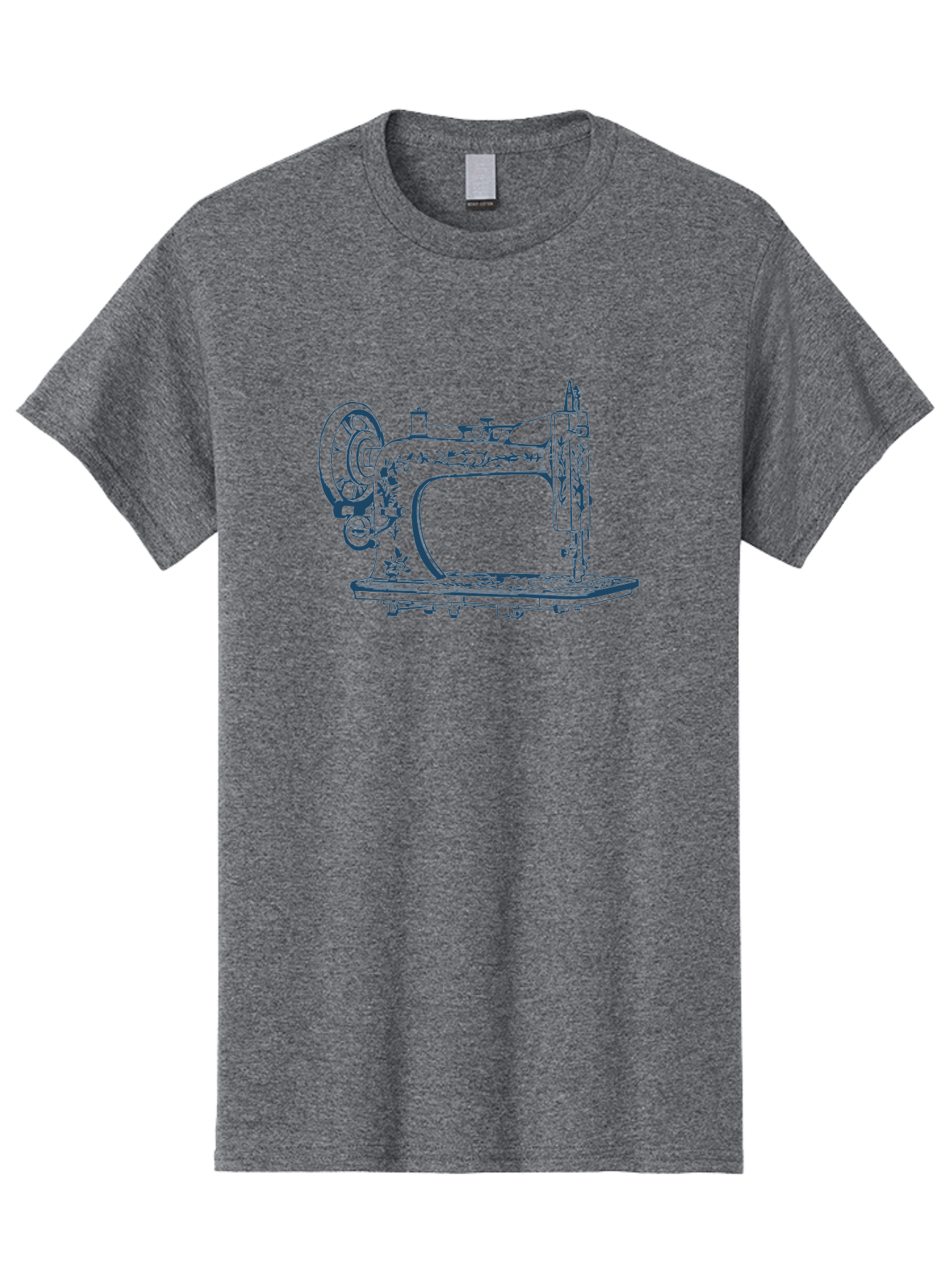 Sewing-Machine Men'S Graphic Tee, 100% Cotton, Comfortable Casual Summer Wear, Machine Washable, Vintage Sewing Machine, Floral Patterns, Antique Machinery, Crafting Tools, Textile Art, Classic Design, Sewing Equipment, Ornate Details, Aae633 21