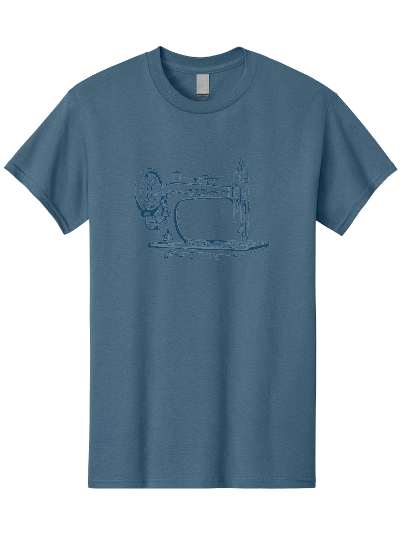 Sewing-Machine Men'S Graphic Tee, 100% Cotton, Comfortable Casual Summer Wear, Machine Washable, Vintage Sewing Machine, Floral Patterns, Antique Machinery, Crafting Tools, Textile Art, Classic Design, Sewing Equipment, Ornate Details, Aae633 23