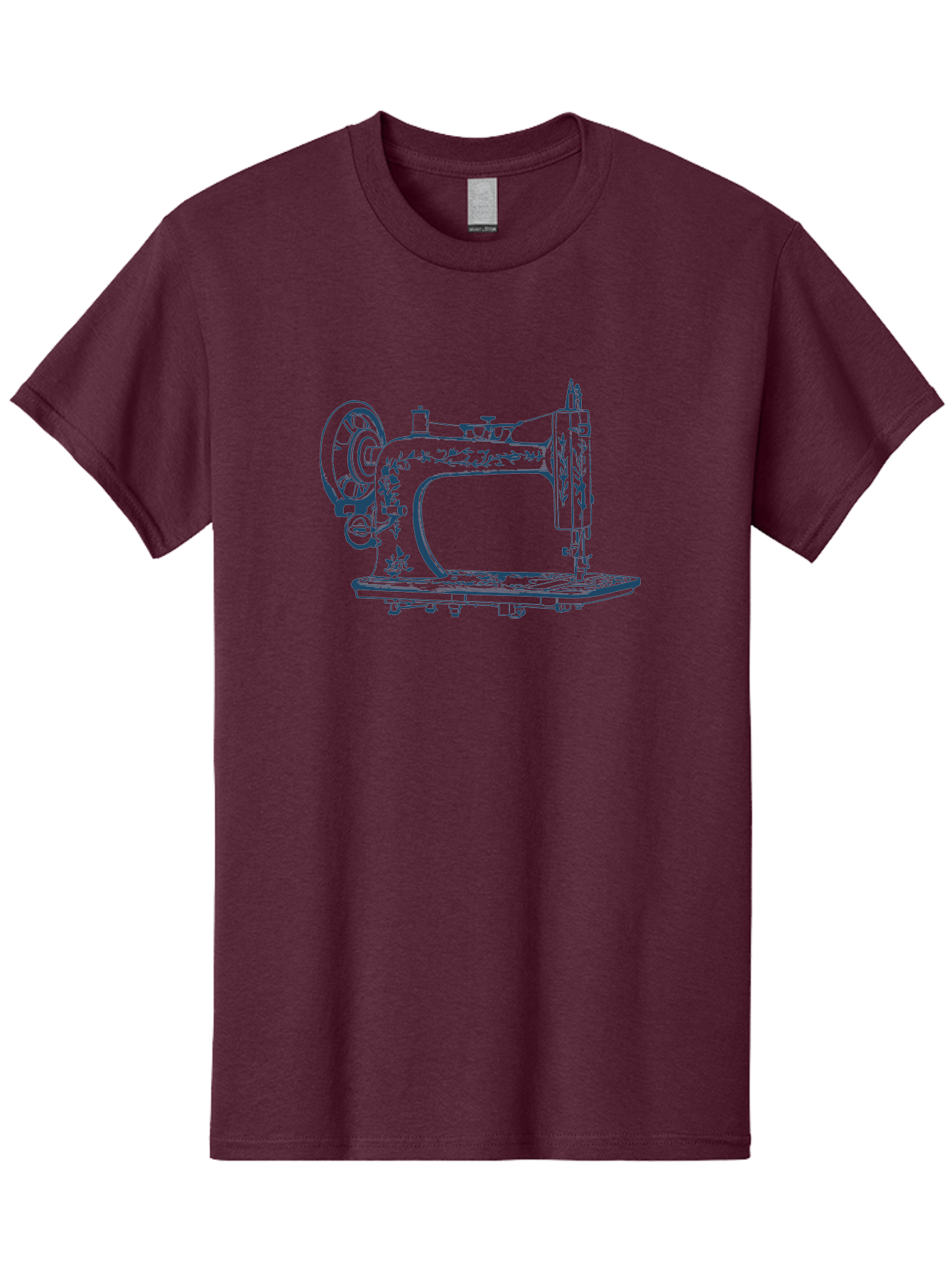 Sewing-Machine Men'S Graphic Tee, 100% Cotton, Comfortable Casual Summer Wear, Machine Washable, Vintage Sewing Machine, Floral Patterns, Antique Machinery, Crafting Tools, Textile Art, Classic Design, Sewing Equipment, Ornate Details, Aae633 5