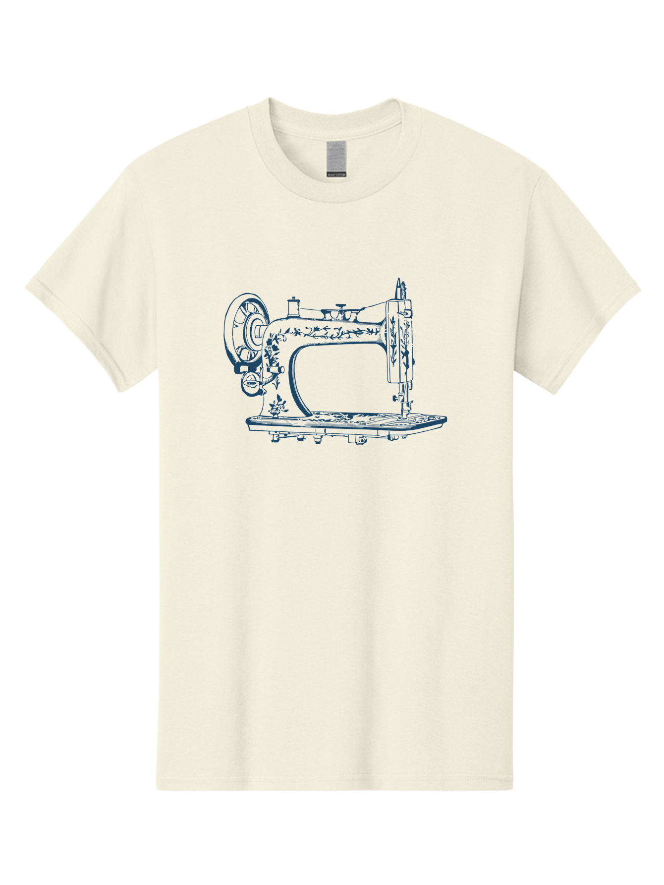 Sewing-Machine Men'S Graphic Tee, 100% Cotton, Comfortable Casual Summer Wear, Machine Washable, Vintage Sewing Machine, Floral Patterns, Antique Machinery, Crafting Tools, Textile Art, Classic Design, Sewing Equipment, Ornate Details, Aae633 29
