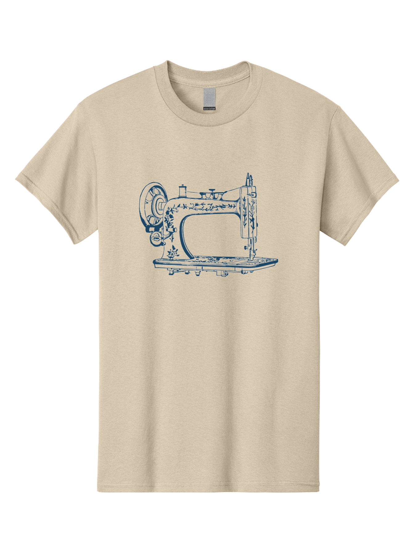 Sewing-Machine Men'S Graphic Tee, 100% Cotton, Comfortable Casual Summer Wear, Machine Washable, Vintage Sewing Machine, Floral Patterns, Antique Machinery, Crafting Tools, Textile Art, Classic Design, Sewing Equipment, Ornate Details, Aae633 17
