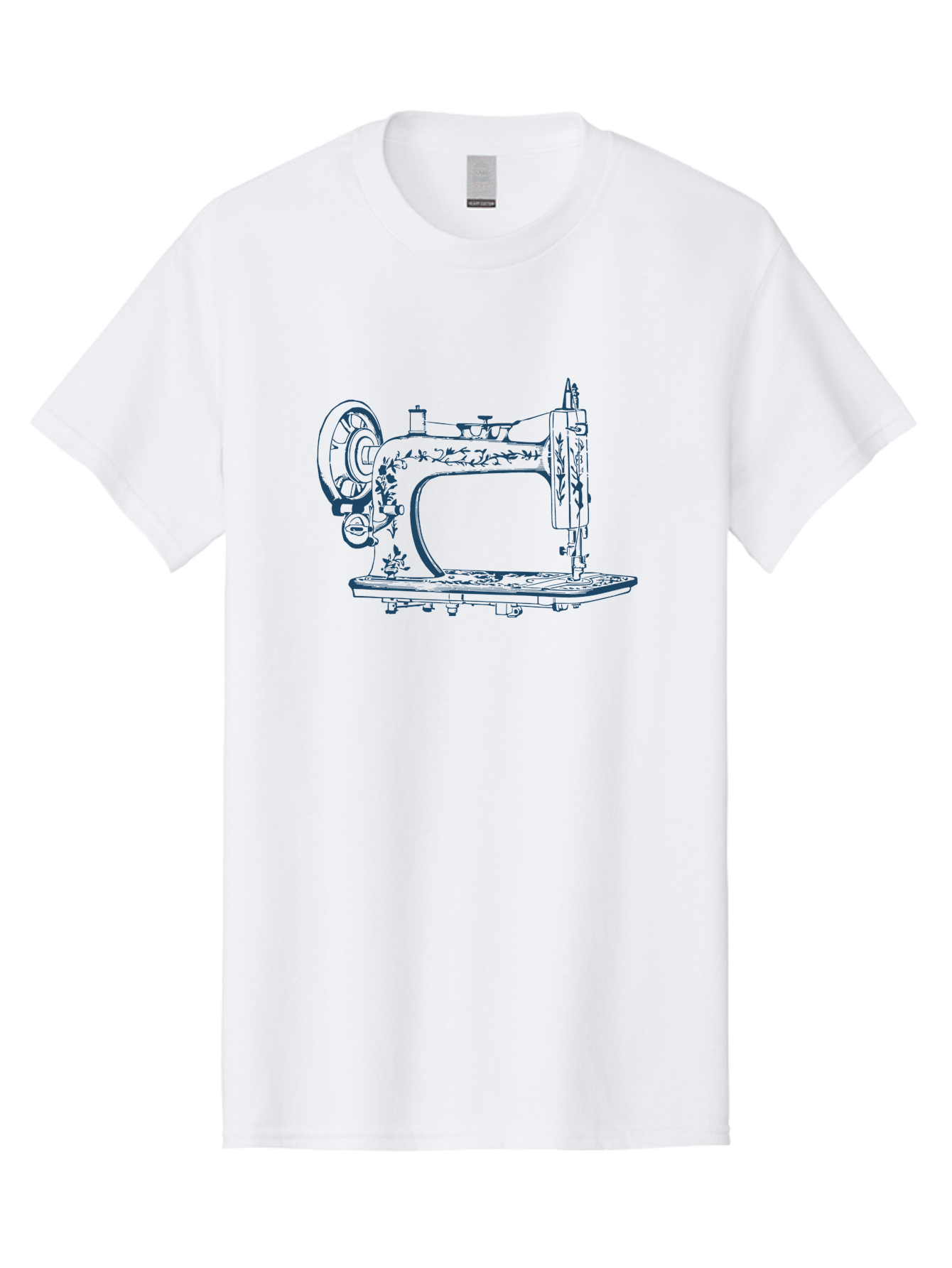 Sewing-Machine Men'S Graphic Tee, 100% Cotton, Comfortable Casual Summer Wear, Machine Washable, Vintage Sewing Machine, Floral Patterns, Antique Machinery, Crafting Tools, Textile Art, Classic Design, Sewing Equipment, Ornate Details, Aae633 15