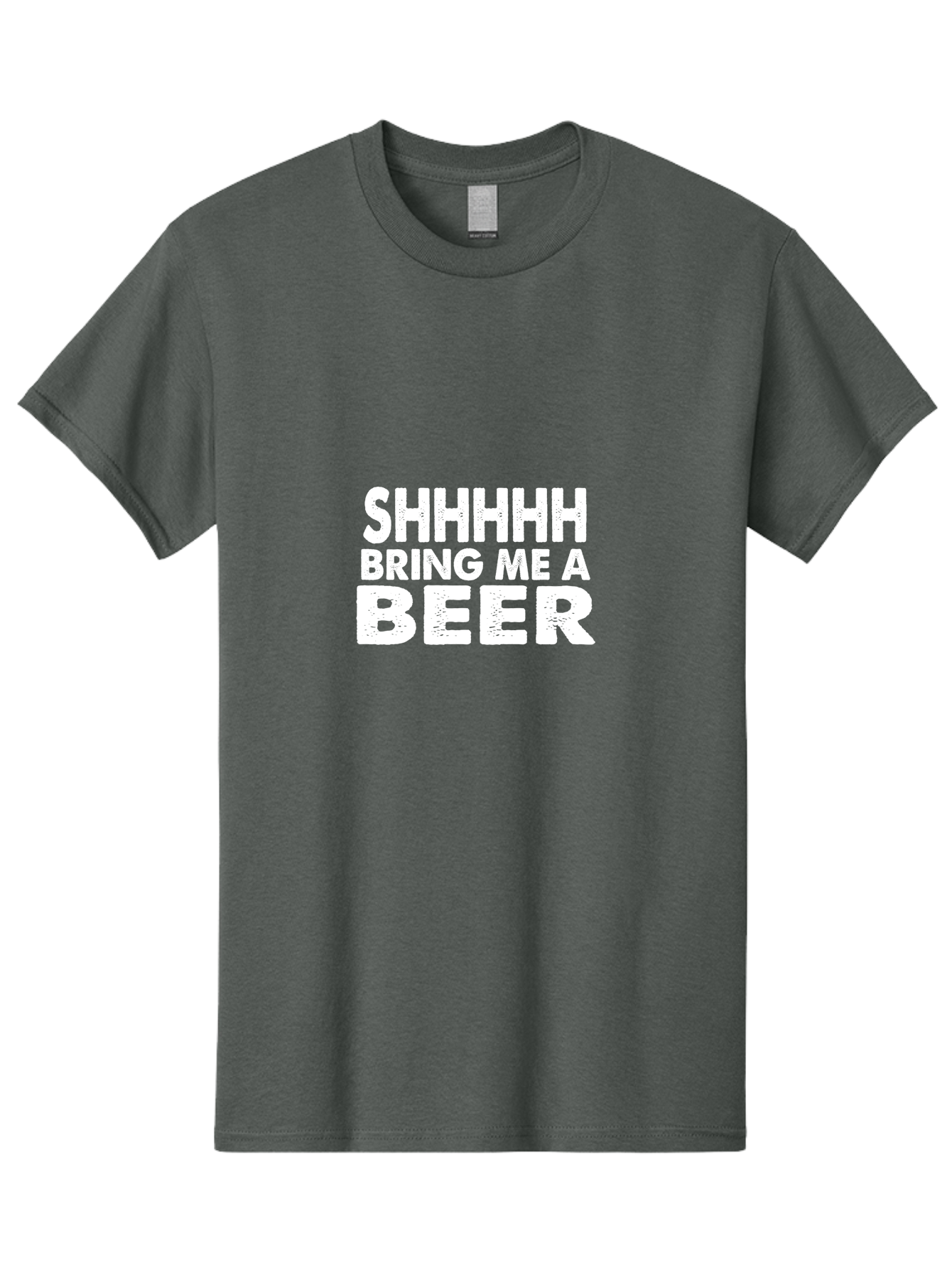 Shhhhh Bring Me A Beer Men'S Graphic Tee, 100% Cotton, Comfortable Casual Summer Wear, Machine Washable, Funny Quote, Beer Lover, Humor, Quiet Please, Beer Request, Fun Design, Modern Typography, Witty Phrase, Bold Text Aae635 29