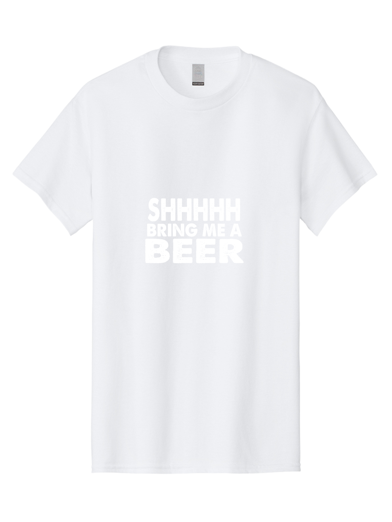 Shhhhh Bring Me A Beer Men'S Graphic Tee, 100% Cotton, Comfortable Casual Summer Wear, Machine Washable, Funny Quote, Beer Lover, Humor, Quiet Please, Beer Request, Fun Design, Modern Typography, Witty Phrase, Bold Text Aae635 1