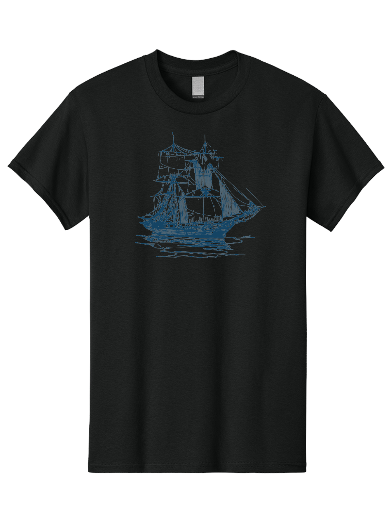 Silent Sails Ship Men'S Graphic Tee, 100% Cotton, Comfortable Casual Summer Wear, Machine Washable, Sailing Ship, Tall Ship, Naval Vessel, Sailing Boat, Ocean Waves, Nautical Theme, Historic Ship, Classic Sailing, Maritime Illustration Aae644 3