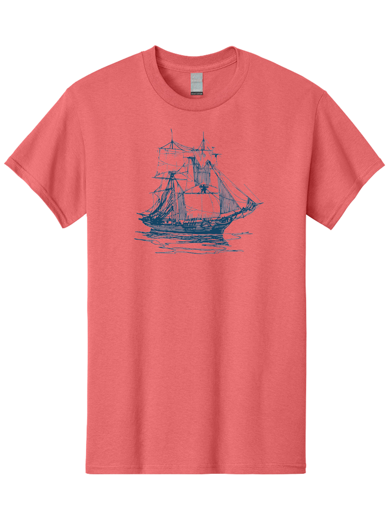 Silent Sails Ship Men'S Graphic Tee, 100% Cotton, Comfortable Casual Summer Wear, Machine Washable, Sailing Ship, Tall Ship, Naval Vessel, Sailing Boat, Ocean Waves, Nautical Theme, Historic Ship, Classic Sailing, Maritime Illustration Aae644 5