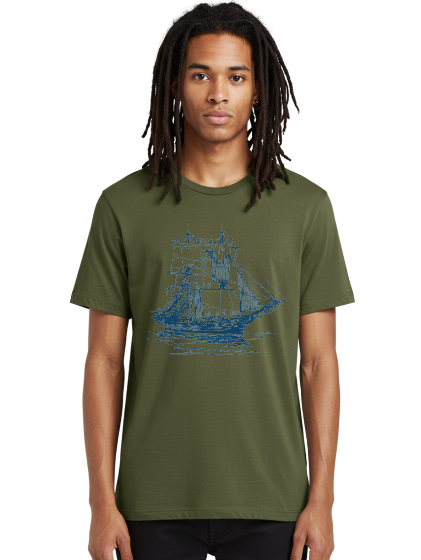 Silent Sails Ship Men'S Graphic Tee, 100% Cotton, Comfortable Casual Summer Wear, Machine Washable, Sailing Ship, Tall Ship, Naval Vessel, Sailing Boat, Ocean Waves, Nautical Theme, Historic Ship, Classic Sailing, Maritime Illustration Aae644 30