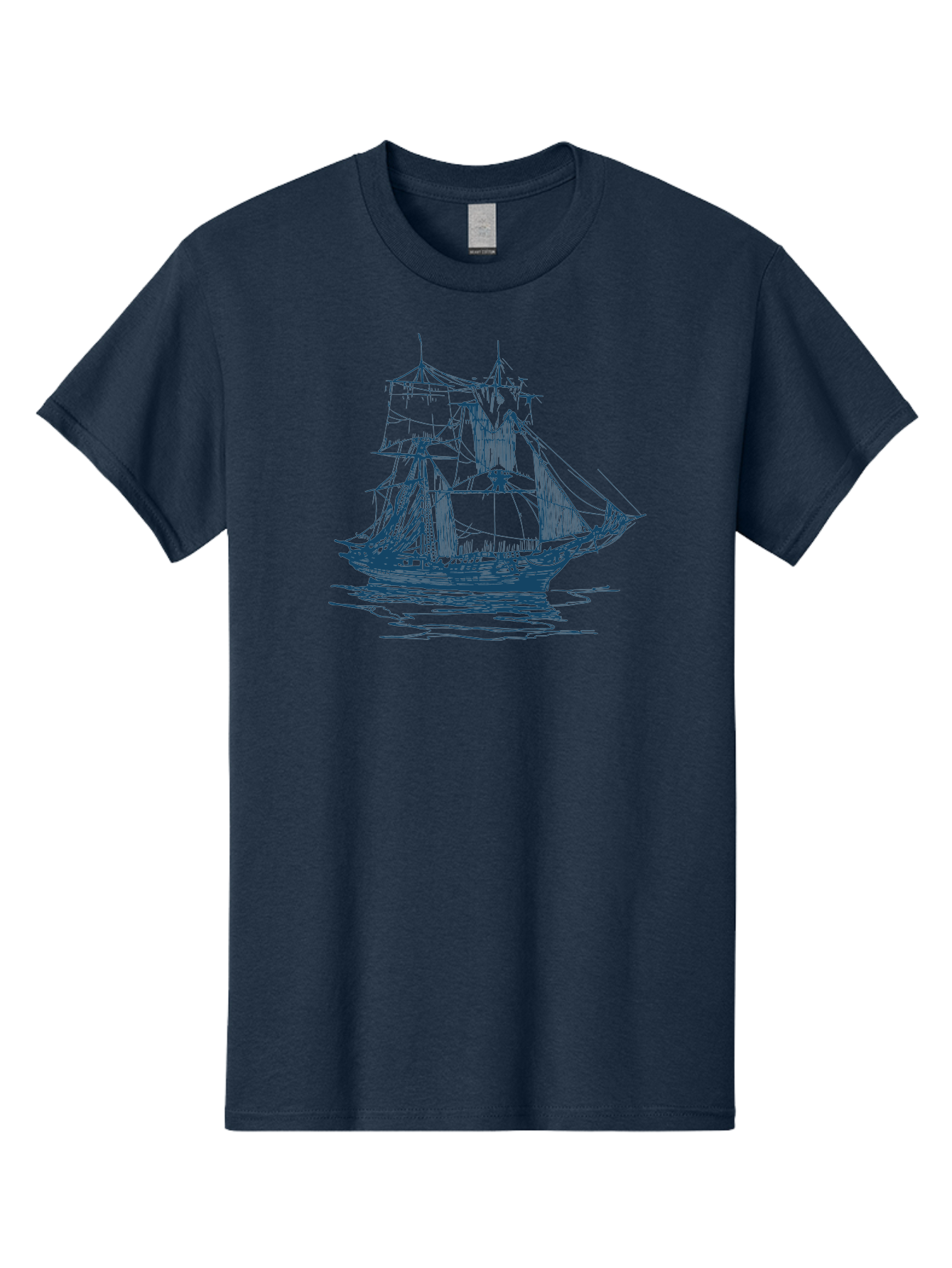 Silent Sails Ship Men'S Graphic Tee, 100% Cotton, Comfortable Casual Summer Wear, Machine Washable, Sailing Ship, Tall Ship, Naval Vessel, Sailing Boat, Ocean Waves, Nautical Theme, Historic Ship, Classic Sailing, Maritime Illustration Aae644 25