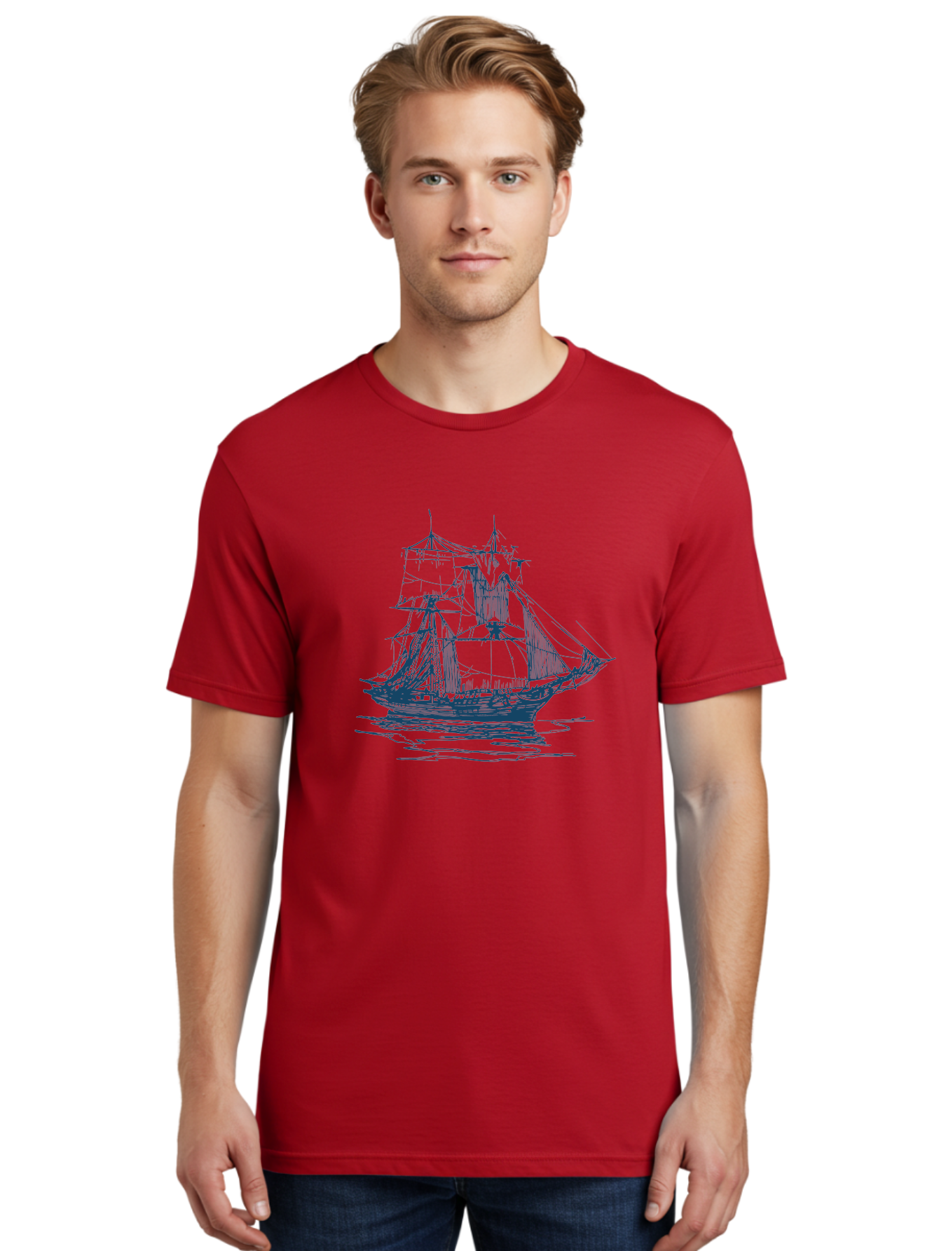 Silent Sails Ship Men'S Graphic Tee, 100% Cotton, Comfortable Casual Summer Wear, Machine Washable, Sailing Ship, Tall Ship, Naval Vessel, Sailing Boat, Ocean Waves, Nautical Theme, Historic Ship, Classic Sailing, Maritime Illustration Aae644 12