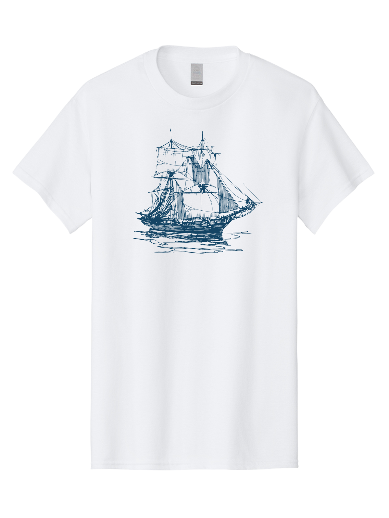 Silent Sails Ship Men'S Graphic Tee, 100% Cotton, Comfortable Casual Summer Wear, Machine Washable, Sailing Ship, Tall Ship, Naval Vessel, Sailing Boat, Ocean Waves, Nautical Theme, Historic Ship, Classic Sailing, Maritime Illustration Aae644 17