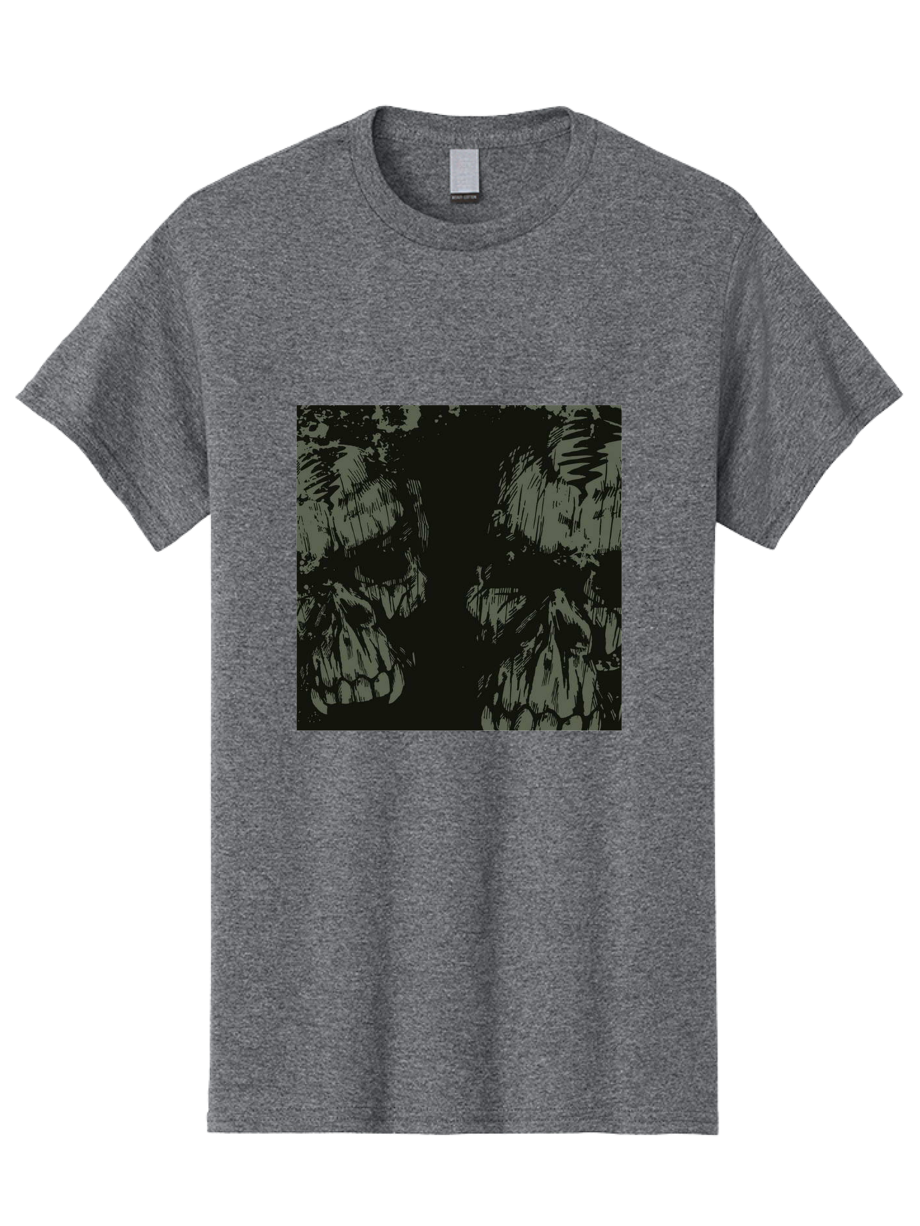 Silent Skulls Men'S Graphic Tee, 100% Cotton, Comfortable Casual Summer Wear, Machine Washable, Dark Fantasy, Skull Art, Gothic Style, Black And Grey, Creepy Atmosphere, Horror Theme, Death Symbol, Skull Design Aae645 21