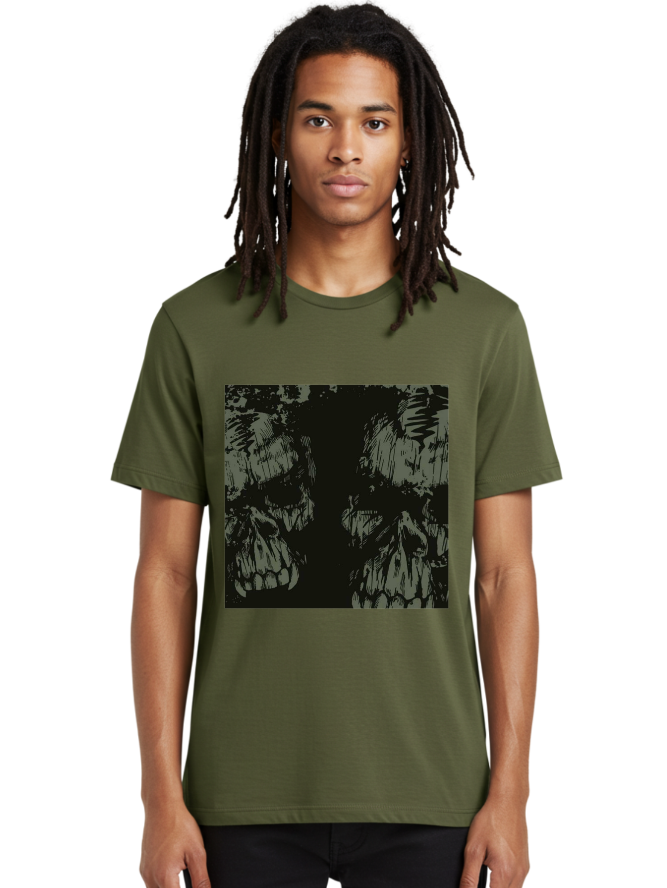 Silent Skulls Men'S Graphic Tee, 100% Cotton, Comfortable Casual Summer Wear, Machine Washable, Dark Fantasy, Skull Art, Gothic Style, Black And Grey, Creepy Atmosphere, Horror Theme, Death Symbol, Skull Design Aae645 8