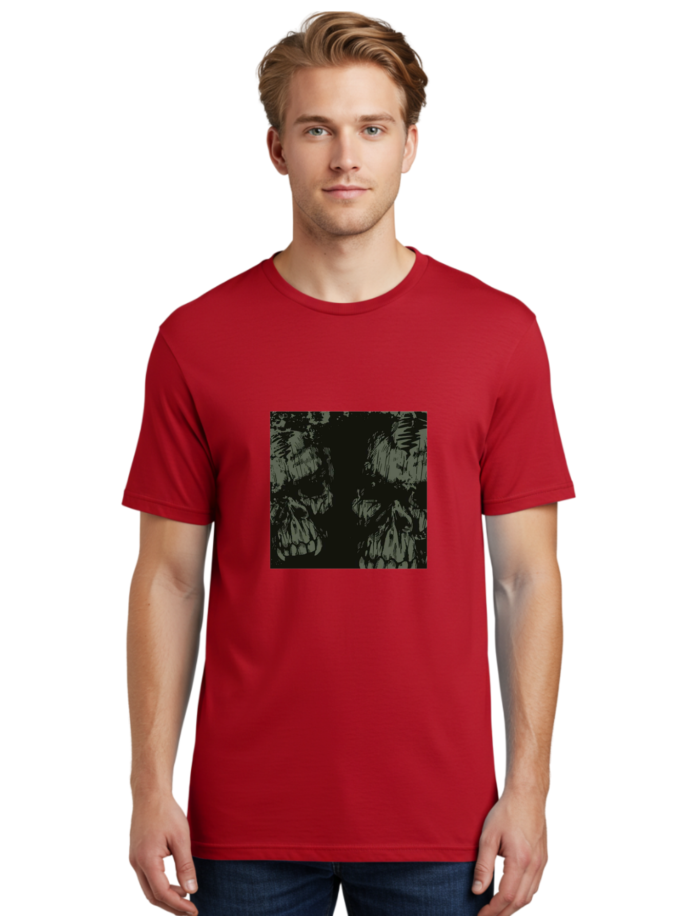 Silent Skulls Men'S Graphic Tee, 100% Cotton, Comfortable Casual Summer Wear, Machine Washable, Dark Fantasy, Skull Art, Gothic Style, Black And Grey, Creepy Atmosphere, Horror Theme, Death Symbol, Skull Design Aae645 30