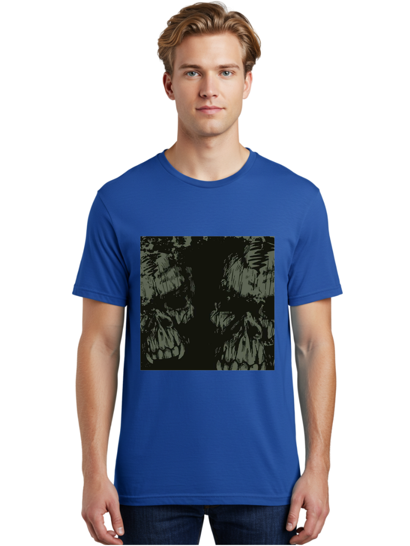 Silent Skulls Men'S Graphic Tee, 100% Cotton, Comfortable Casual Summer Wear, Machine Washable, Dark Fantasy, Skull Art, Gothic Style, Black And Grey, Creepy Atmosphere, Horror Theme, Death Symbol, Skull Design Aae645 4