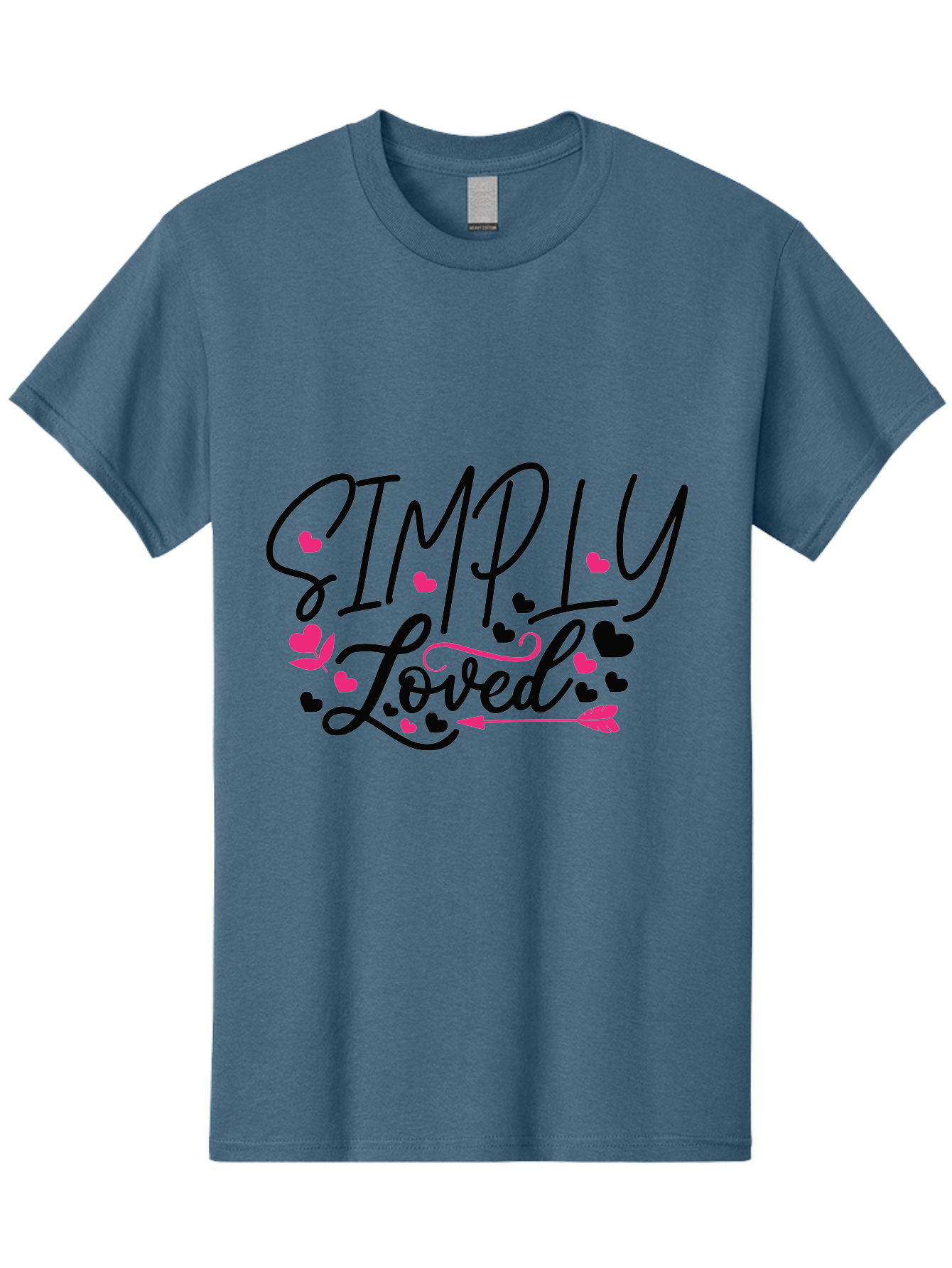 Simply Loved Men'S Graphic Tee, 100% Cotton, Comfortable Casual Summer Wear, Machine Washable, Loved Graphic, Heart Designs, Pink Hearts, Black Script, Inspirational Quote, Love Message, Valentines Day Gift, Positive Affirmation, Aae648 5